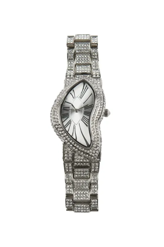Ziva Silver Crystal Watch made by Rockstar Original
