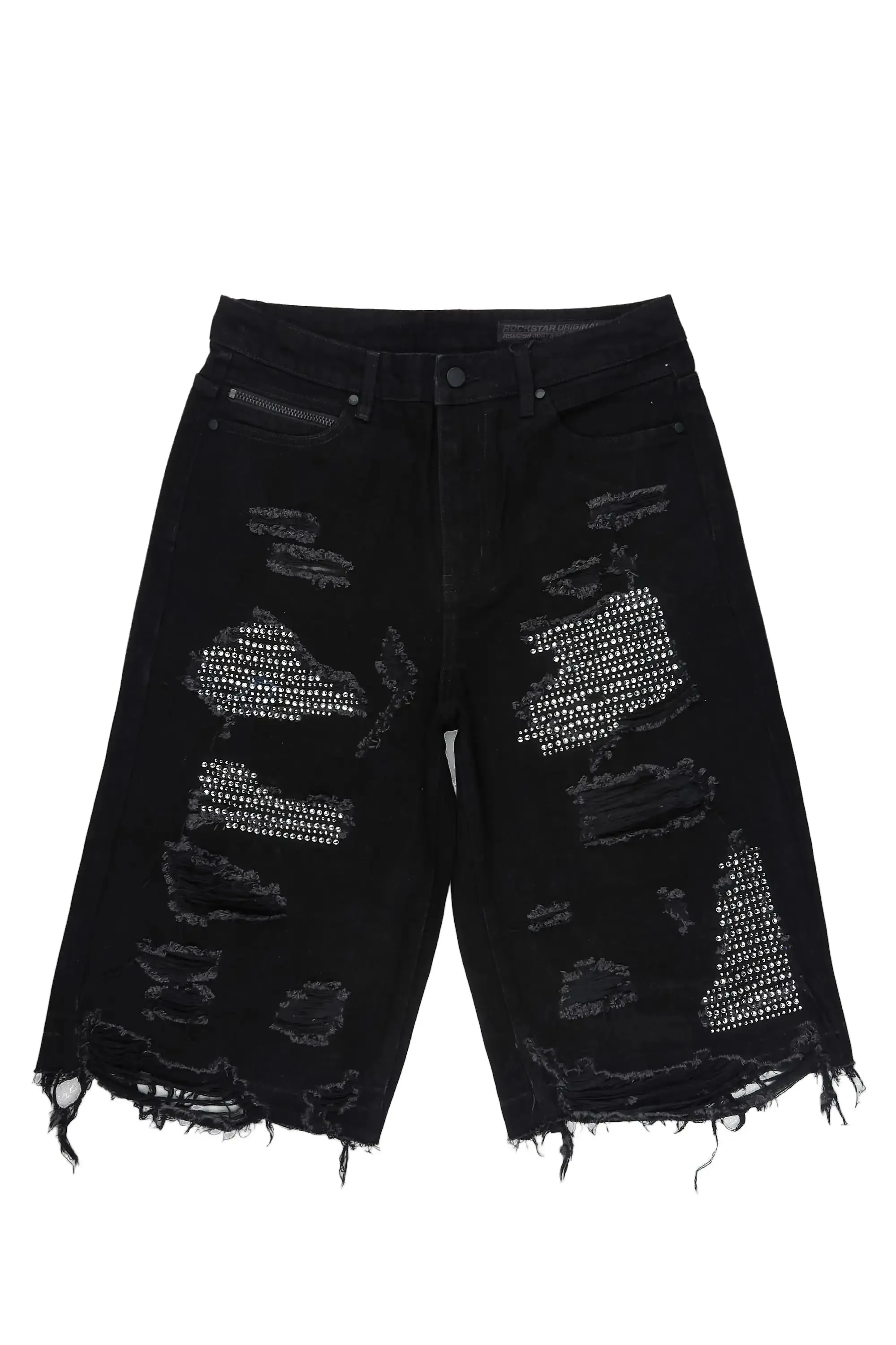 Mathey Black Rhinestone Jort sold by Rockstar Original product image thumbnail 2