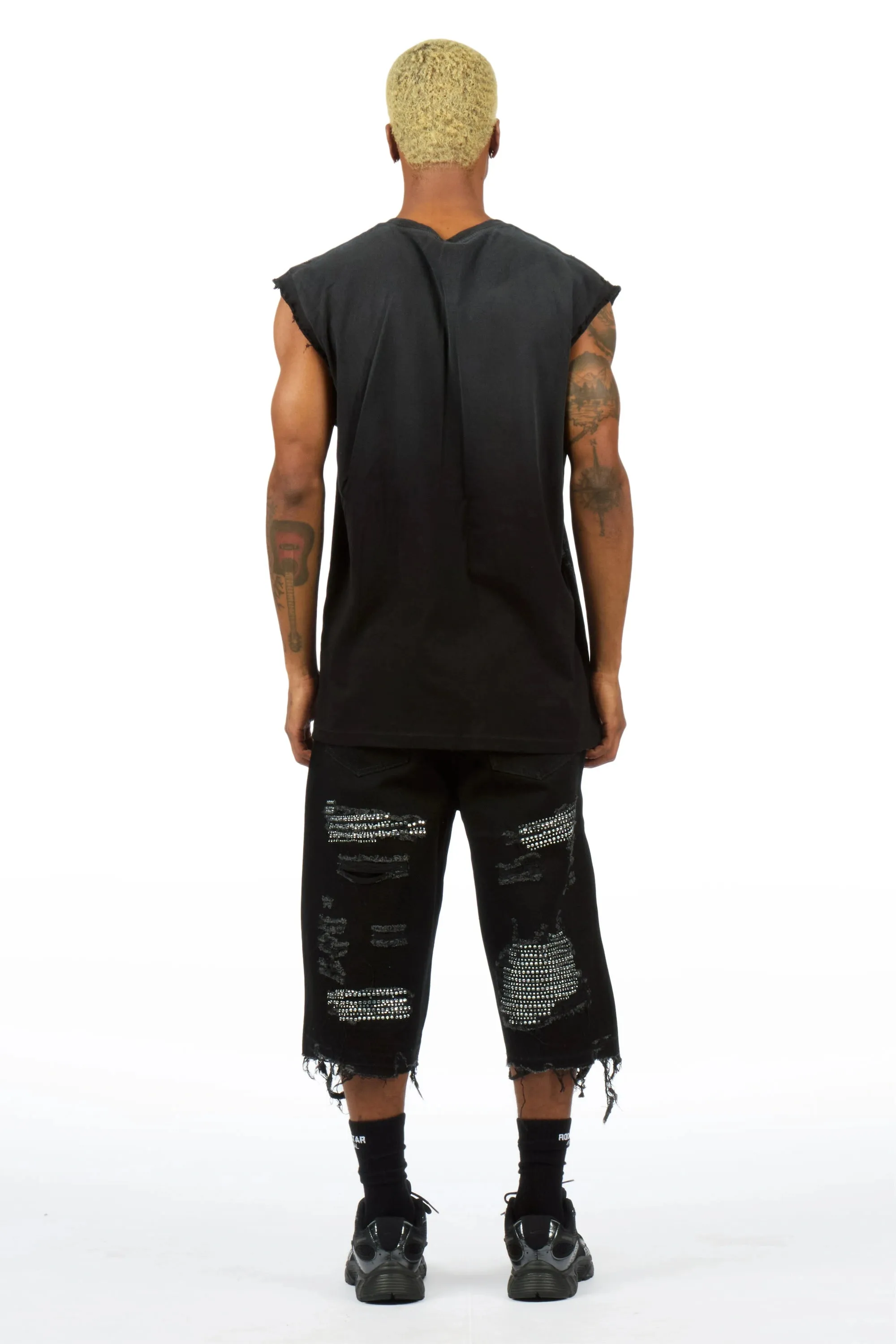 Mathey Black Rhinestone Jort sold by Rockstar Original product image thumbnail 5
