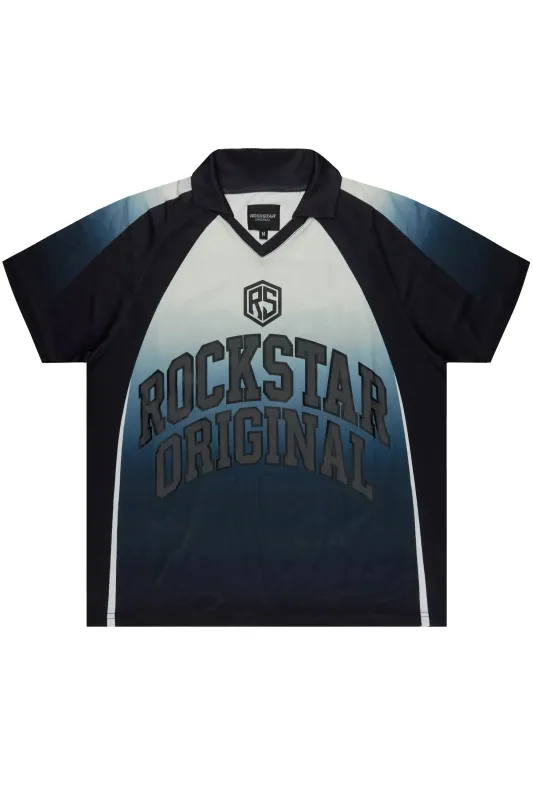 Ricco Black/White World Soccer Inspired Graphic Jersey made by Rockstar Original