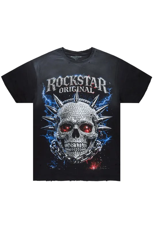 Demetrice Black Oversized Graphic T-Shirt made by Rockstar Original