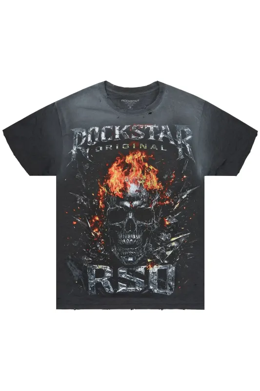 Spivey Charcoal Oversized Graphic T-Shirt made by Rockstar Original