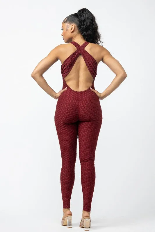 Tazoriah Burgundy Jumpsuit made by Rockstar Original
