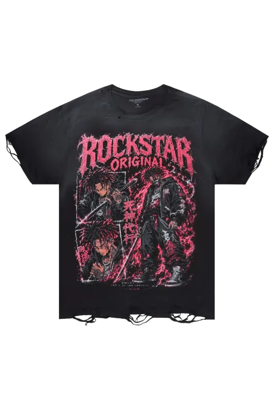 Brasko Black Oversized Graphic T-Shirt made by Rockstar Original