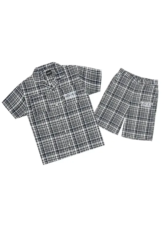Kashton Black Button Down Shirt/Jort Set made by Rockstar Original