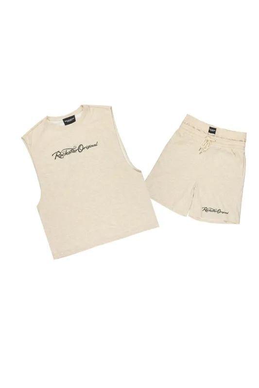 Levinson Beige Muscle Tee/Short Set made by Rockstar Original