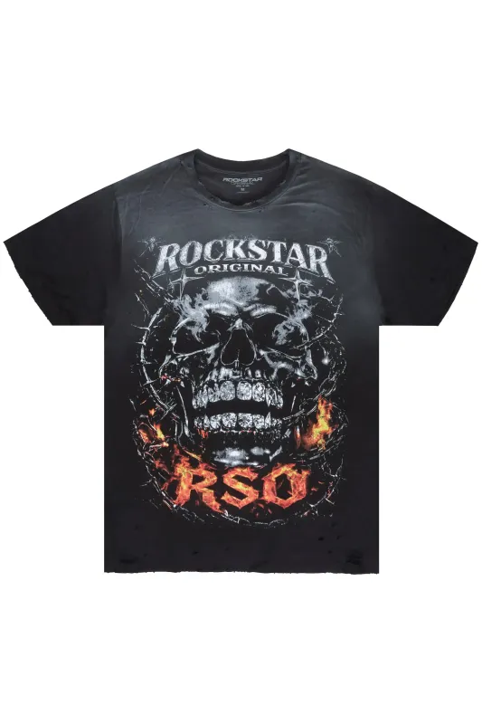 Enclarde Black Oversized Graphic T-Shirt made by Rockstar Original