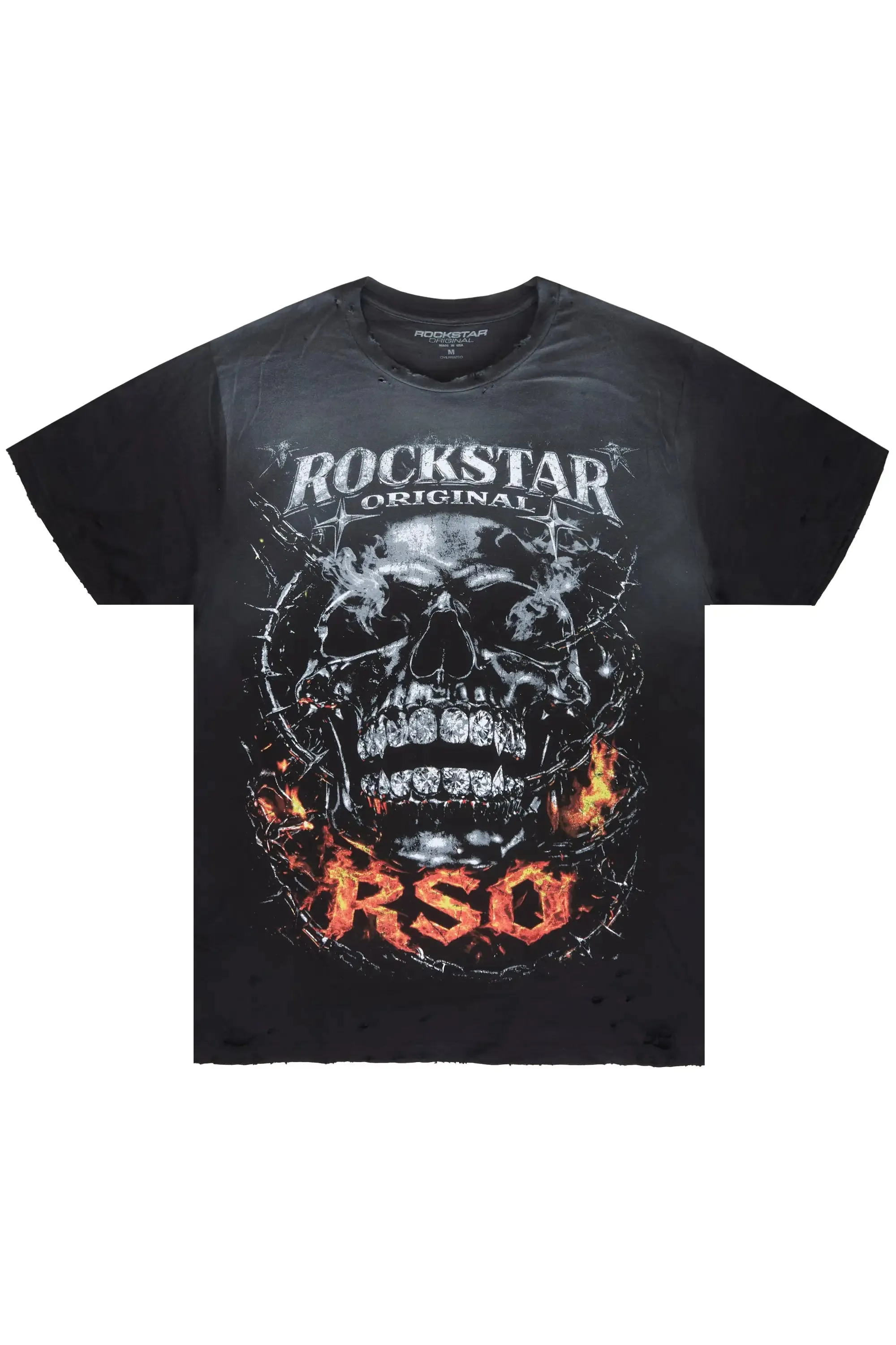 Enclarde Black Oversized Graphic T-Shirt sold by Rockstar Original