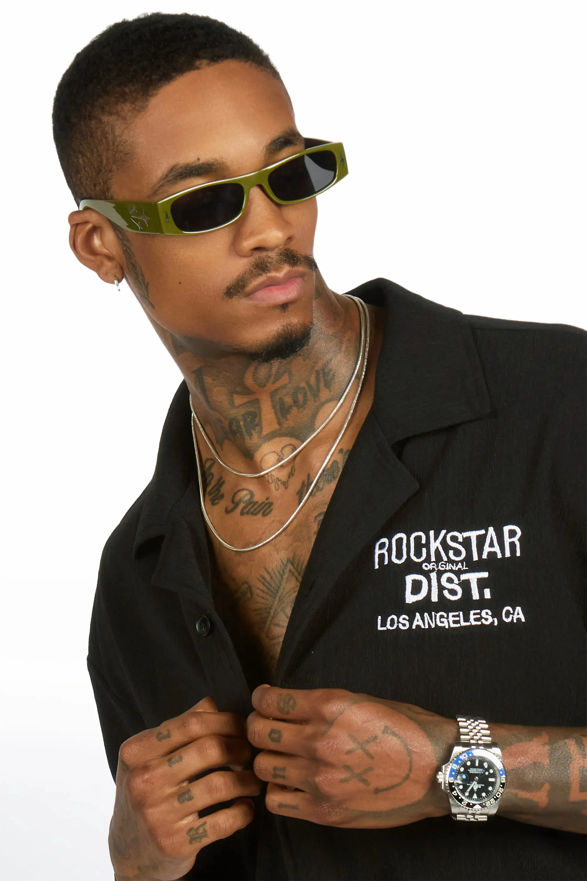 Kason Black Button Down Shirt/Short Set sold by Rockstar Original product image thumbnail 4
