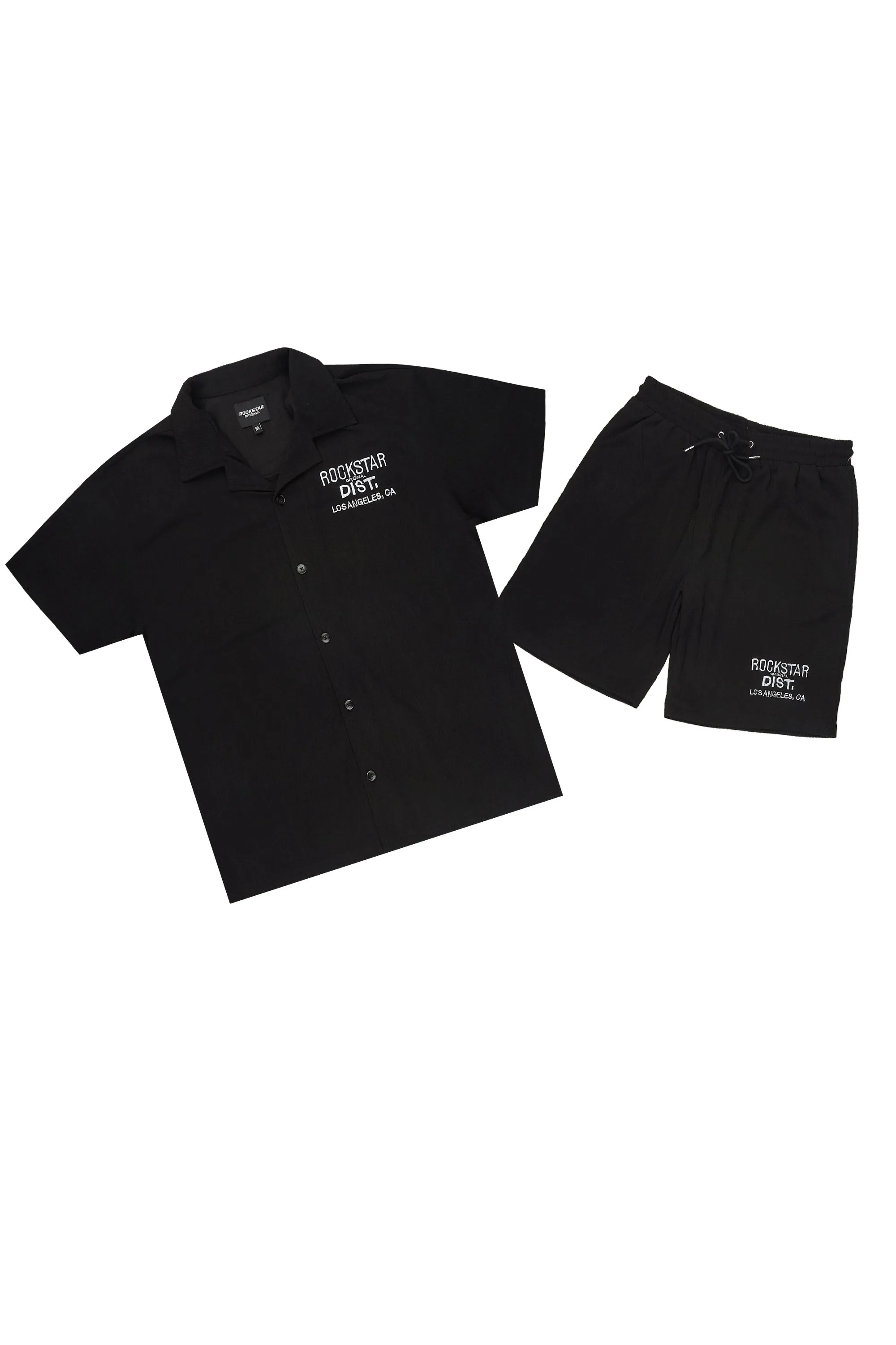 Kason Black Button Down Shirt/Short Set sold by Rockstar Original