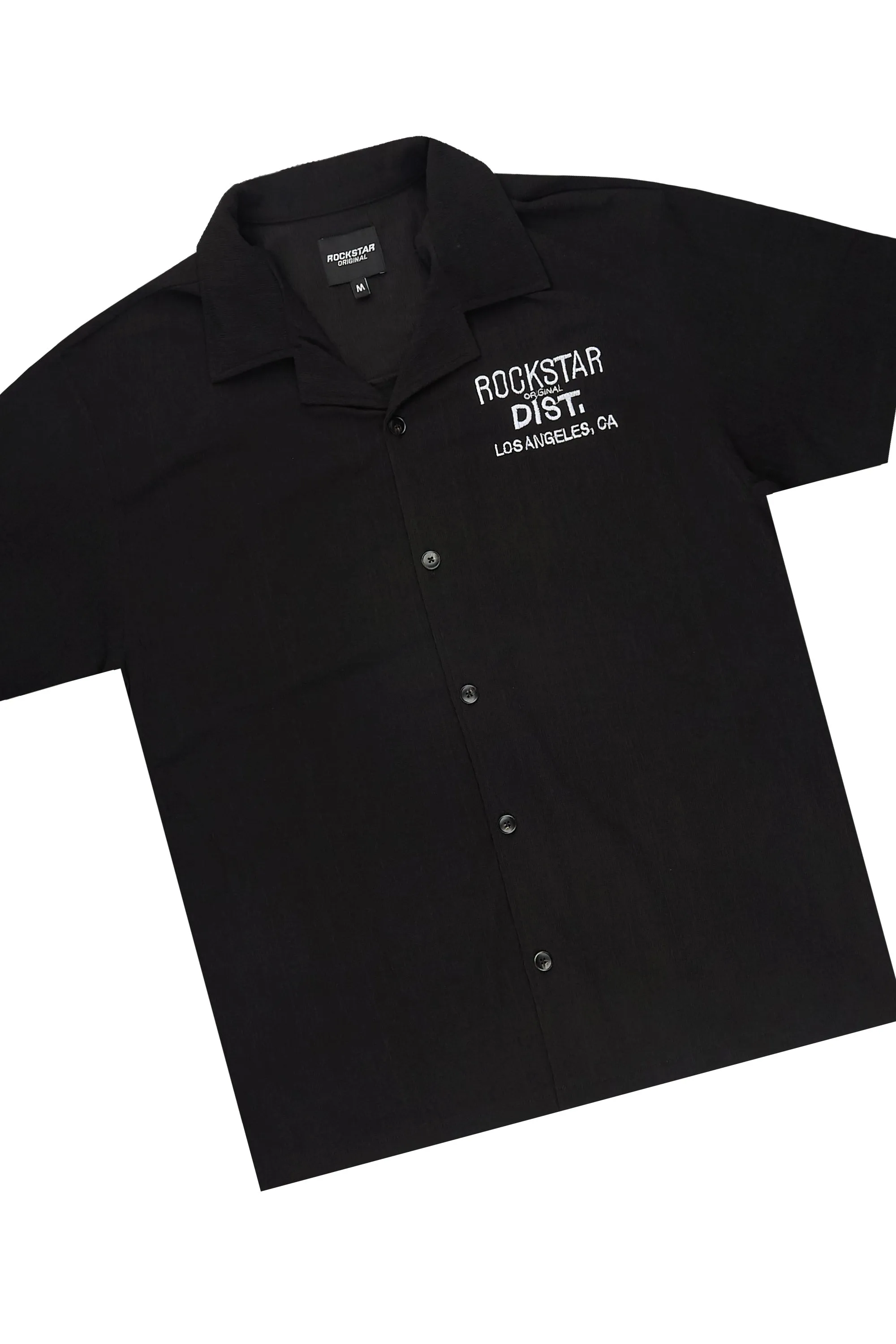 Kason Black Button Down Shirt/Short Set sold by Rockstar Original product image thumbnail 5