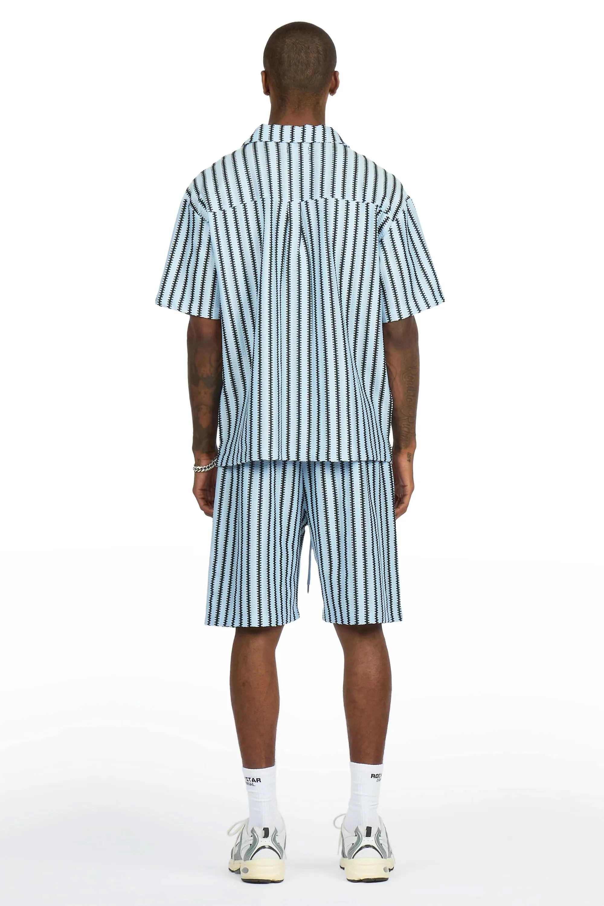 Gerald Light Blue Button Down Shirt/Short Set sold by Rockstar Original product image thumbnail 4
