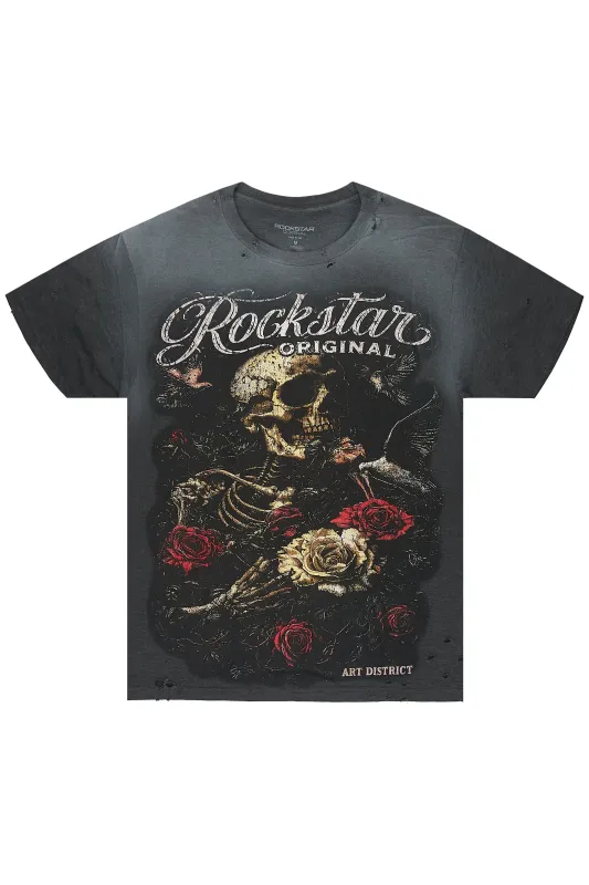 Malette Charcoal Oversized Graphic T-Shirt made by Rockstar Original