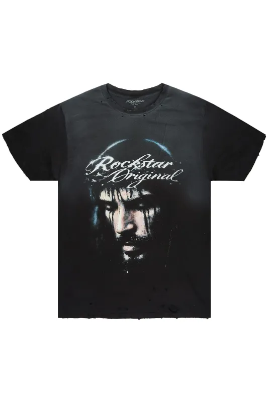 Graves Black Oversized Graphic T-Shirt made by Rockstar Original