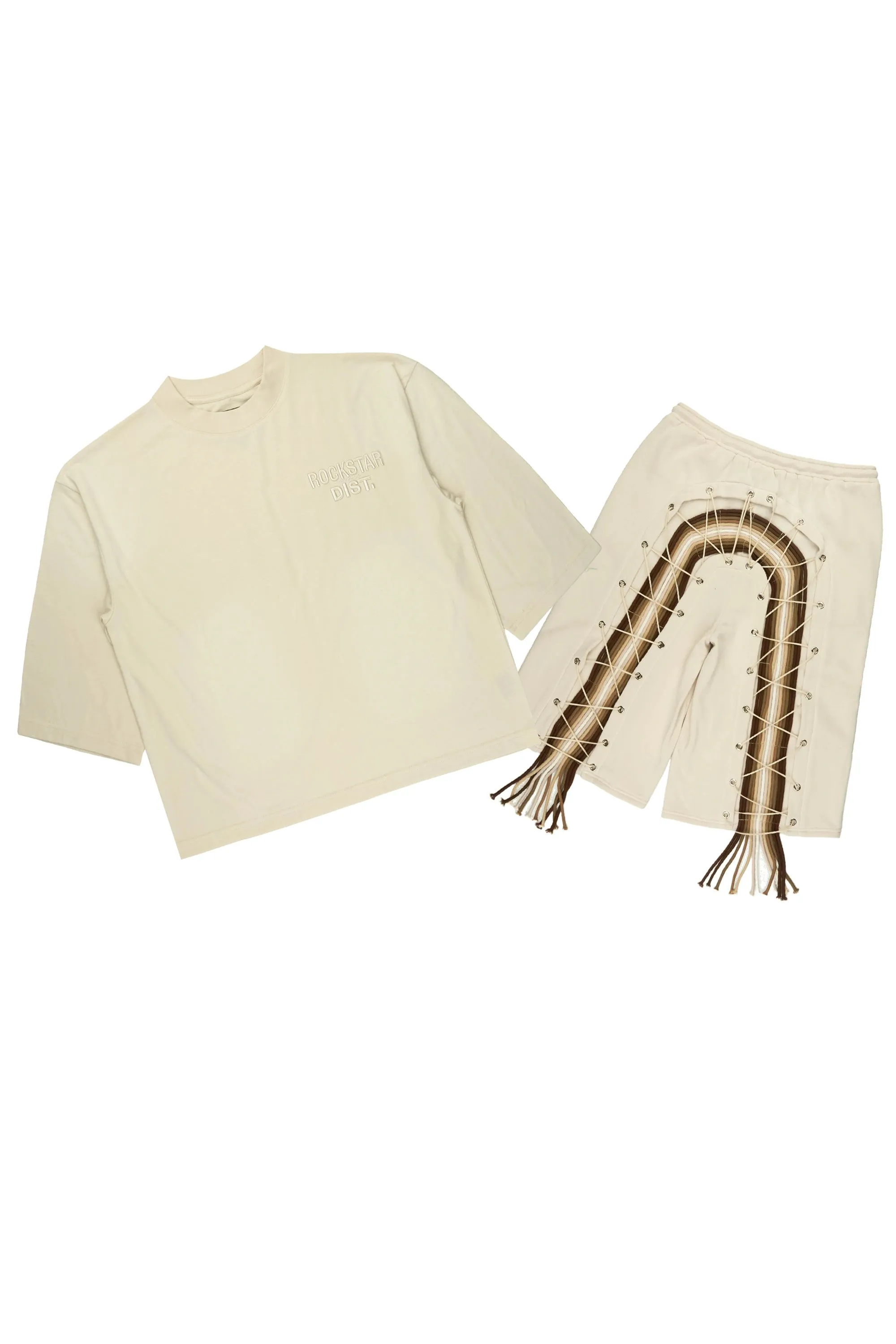 Jolan Beige T-Shirt/Jort Set sold by Rockstar Original product image thumbnail 2
