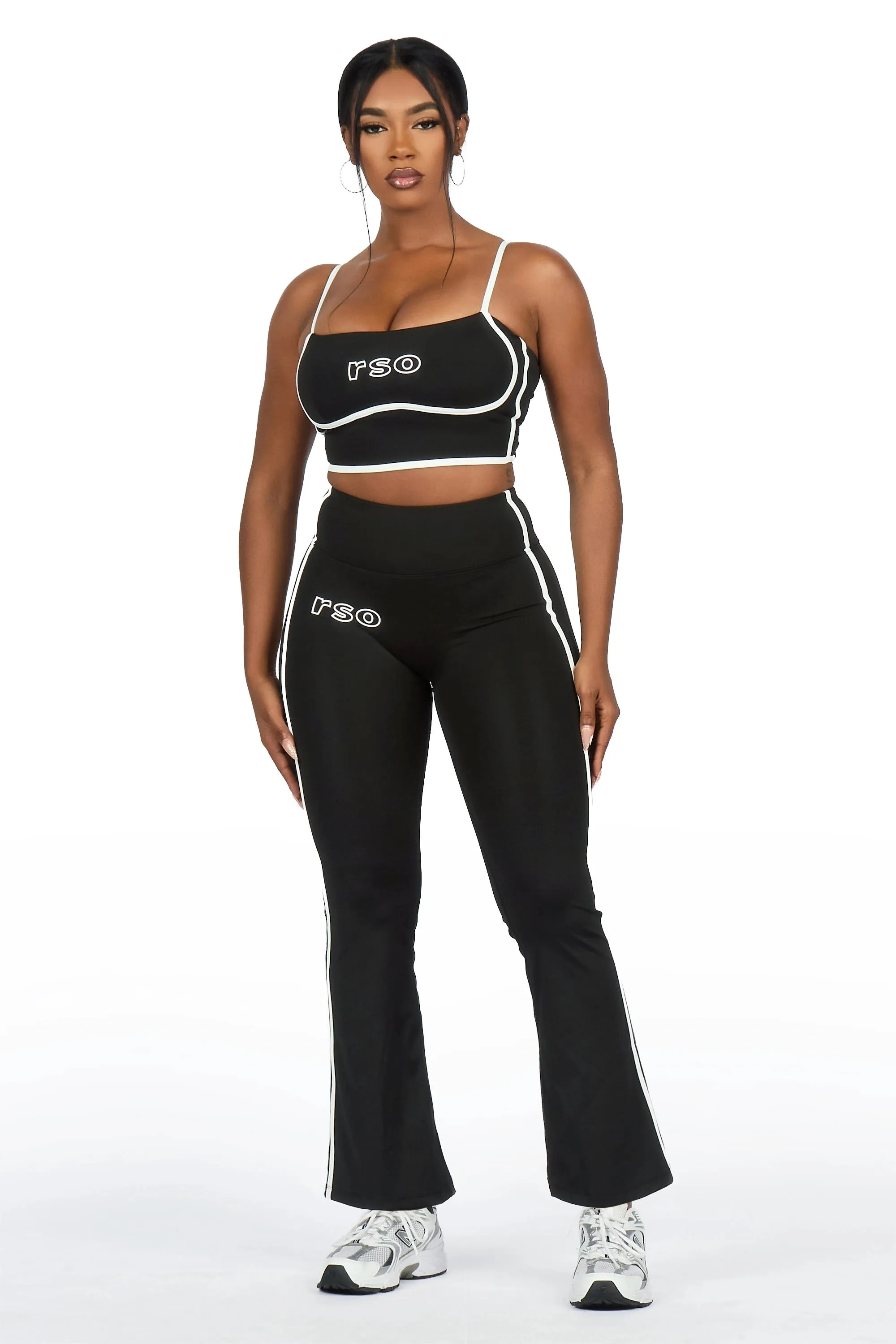 Karmen Black Tank Active Flare Pant Set sold by Rockstar Original