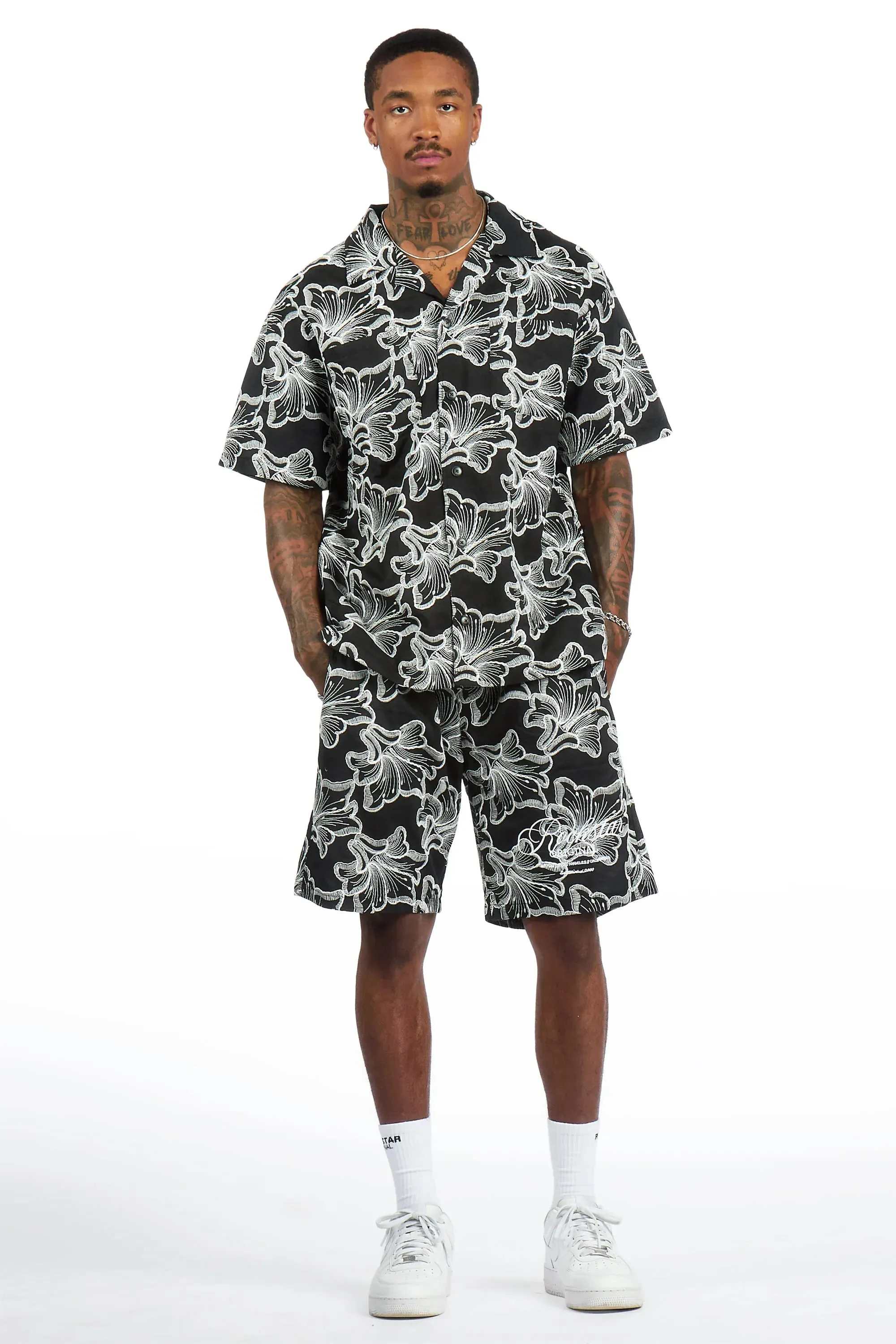 Phineas Black Button Down Shirt/Short Set sold by Rockstar Original product image thumbnail 3