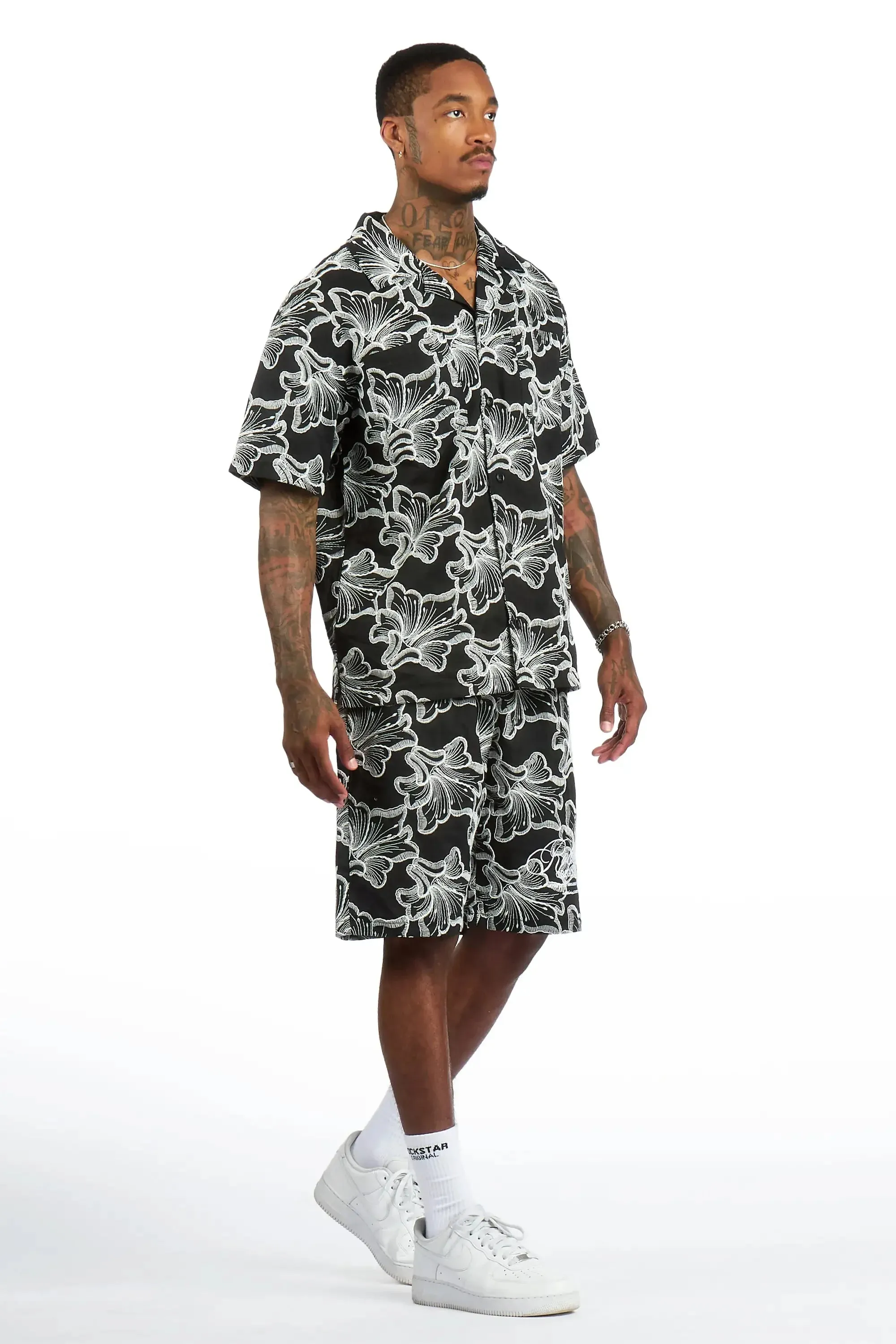 Phineas Black Button Down Shirt/Short Set sold by Rockstar Original product image thumbnail 4