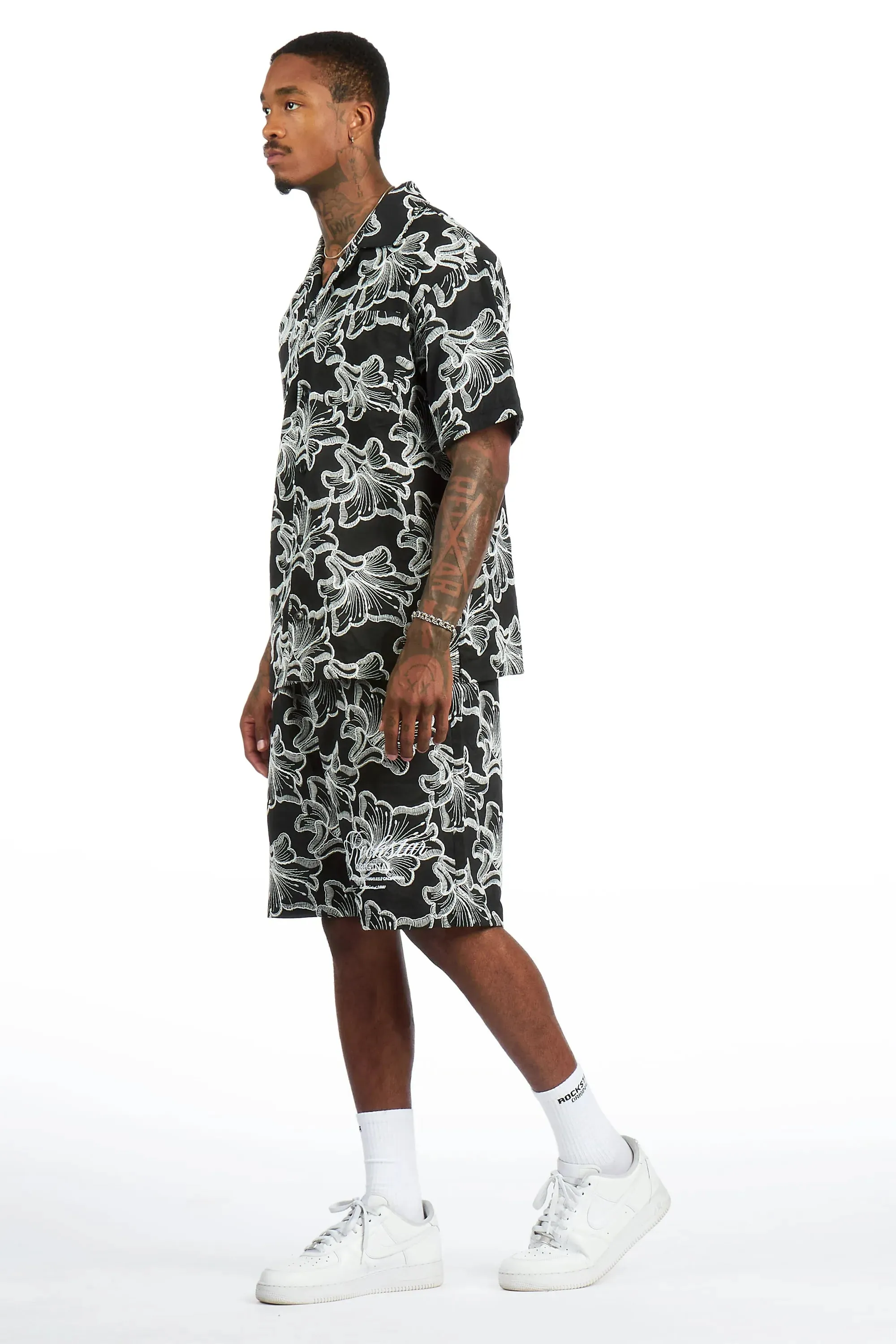 Phineas Black Button Down Shirt/Short Set sold by Rockstar Original product image thumbnail 5