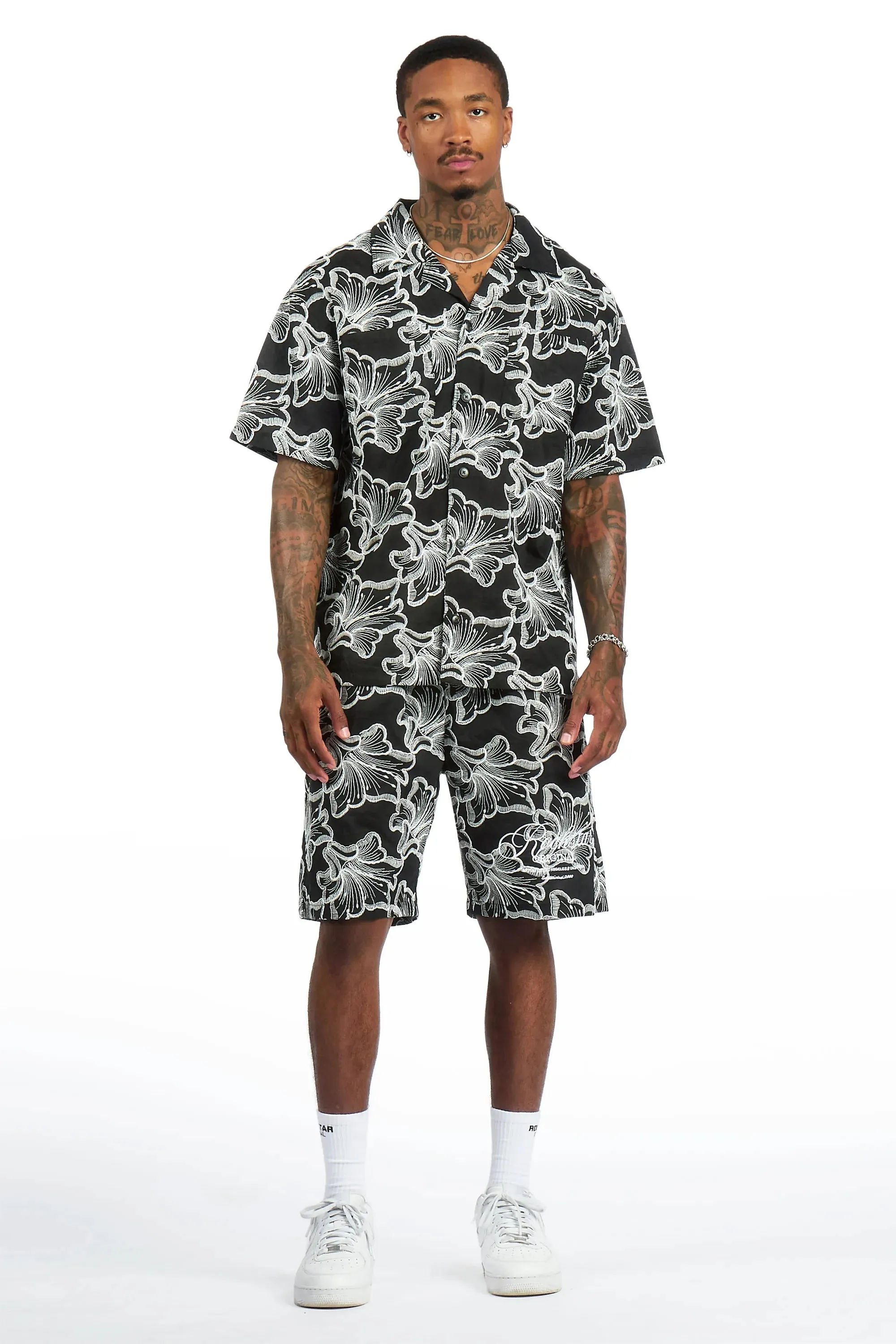 Phineas Black Button Down Shirt/Short Set sold by Rockstar Original product image thumbnail 2