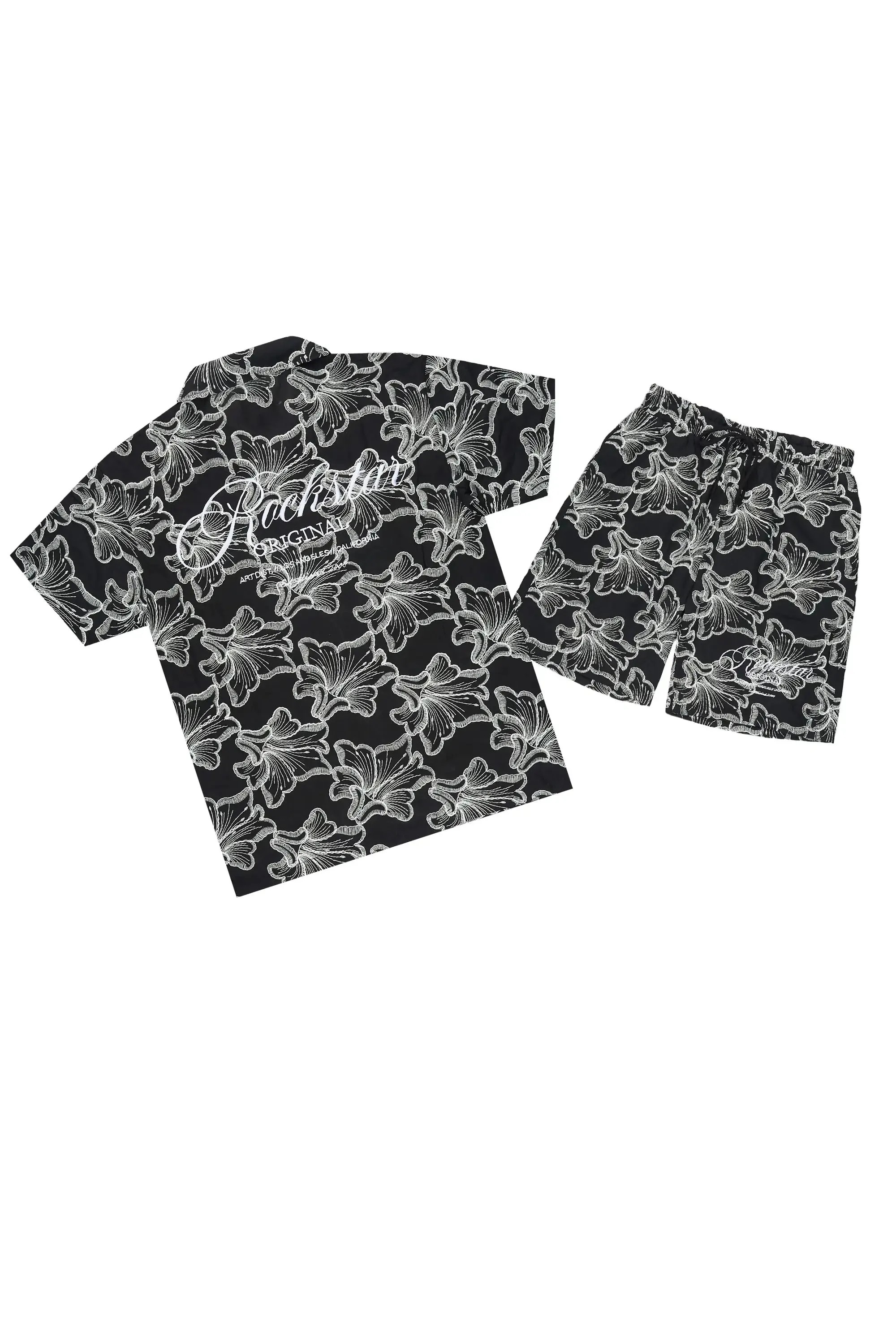 Phineas Black Button Down Shirt/Short Set sold by Rockstar Original