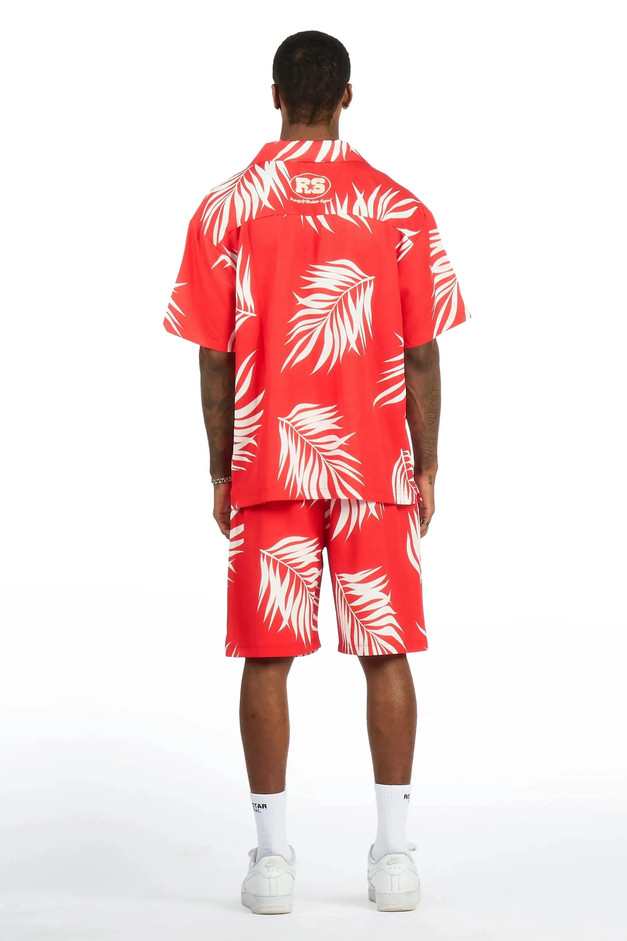 Puka Red Button Down Shirt/Short Set sold by Rockstar Original product image thumbnail 4