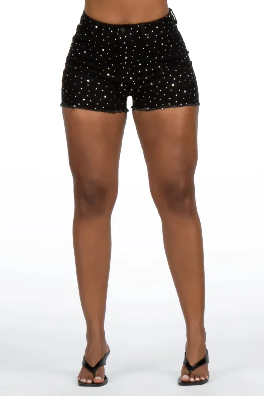 Kelle Black Rhinestone Booty Short made by Rockstar Original