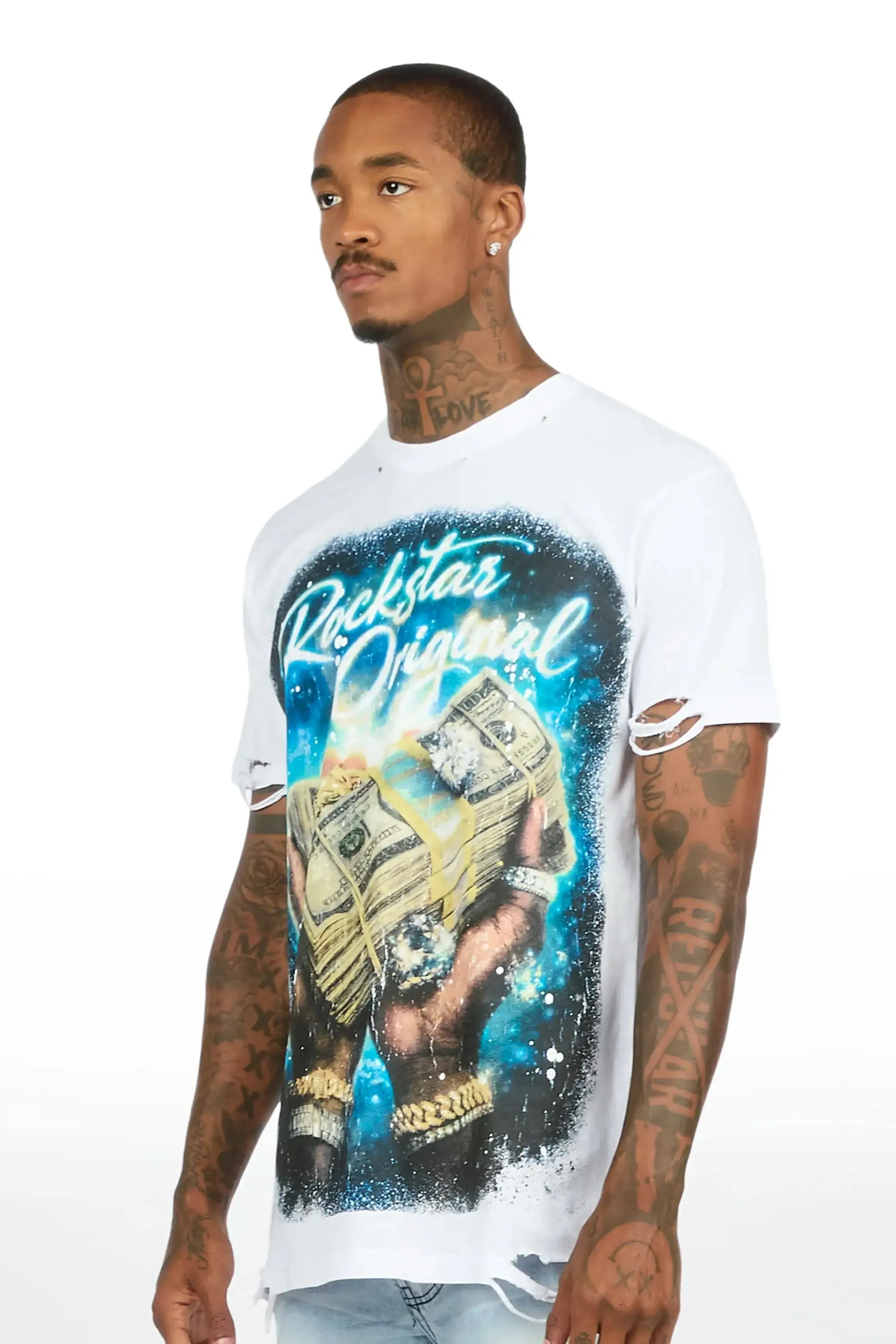 Contreras White Oversized Graphic T-Shirt sold by Rockstar Original product image thumbnail 5