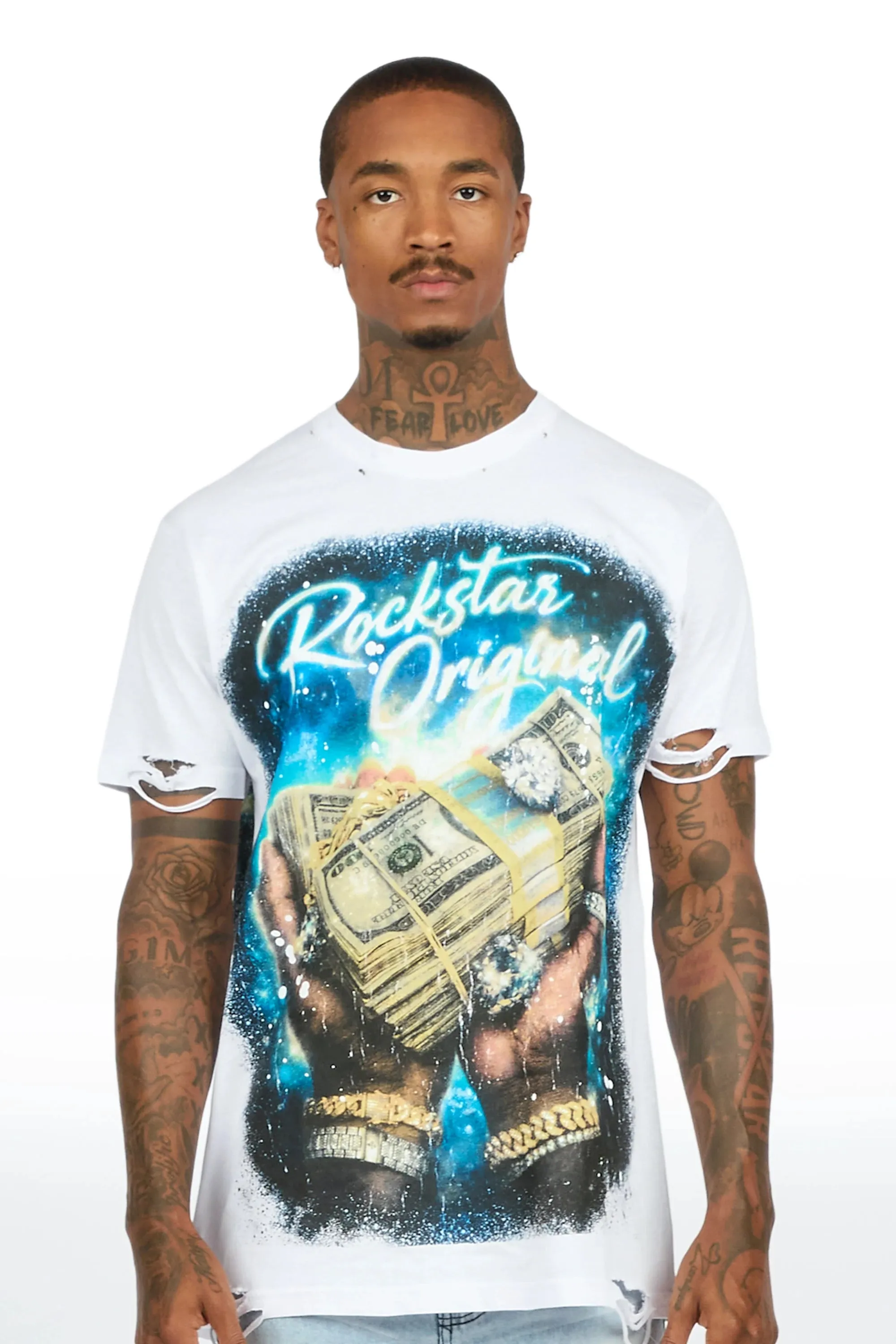 Contreras White Oversized Graphic T-Shirt sold by Rockstar Original product image thumbnail 2