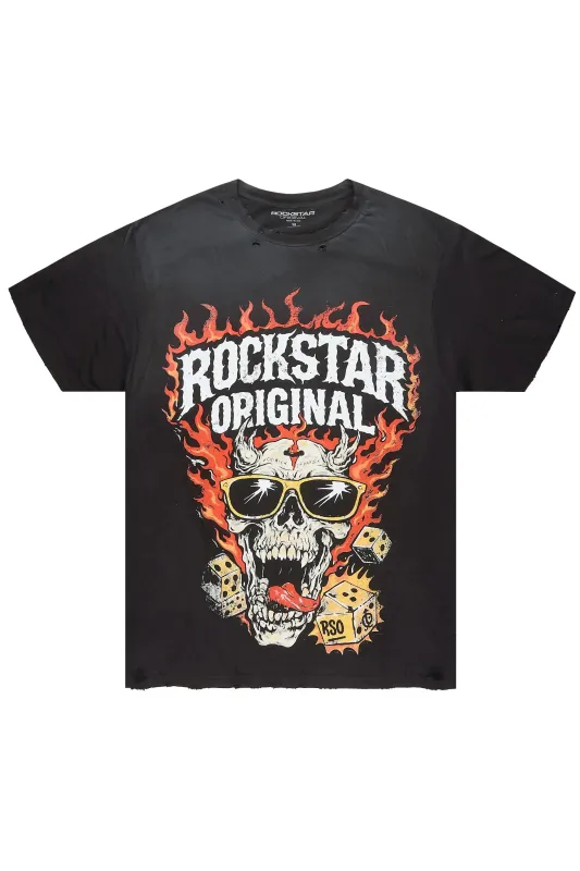 Carmill Black Oversized Graphic T-Shirt made by Rockstar Original