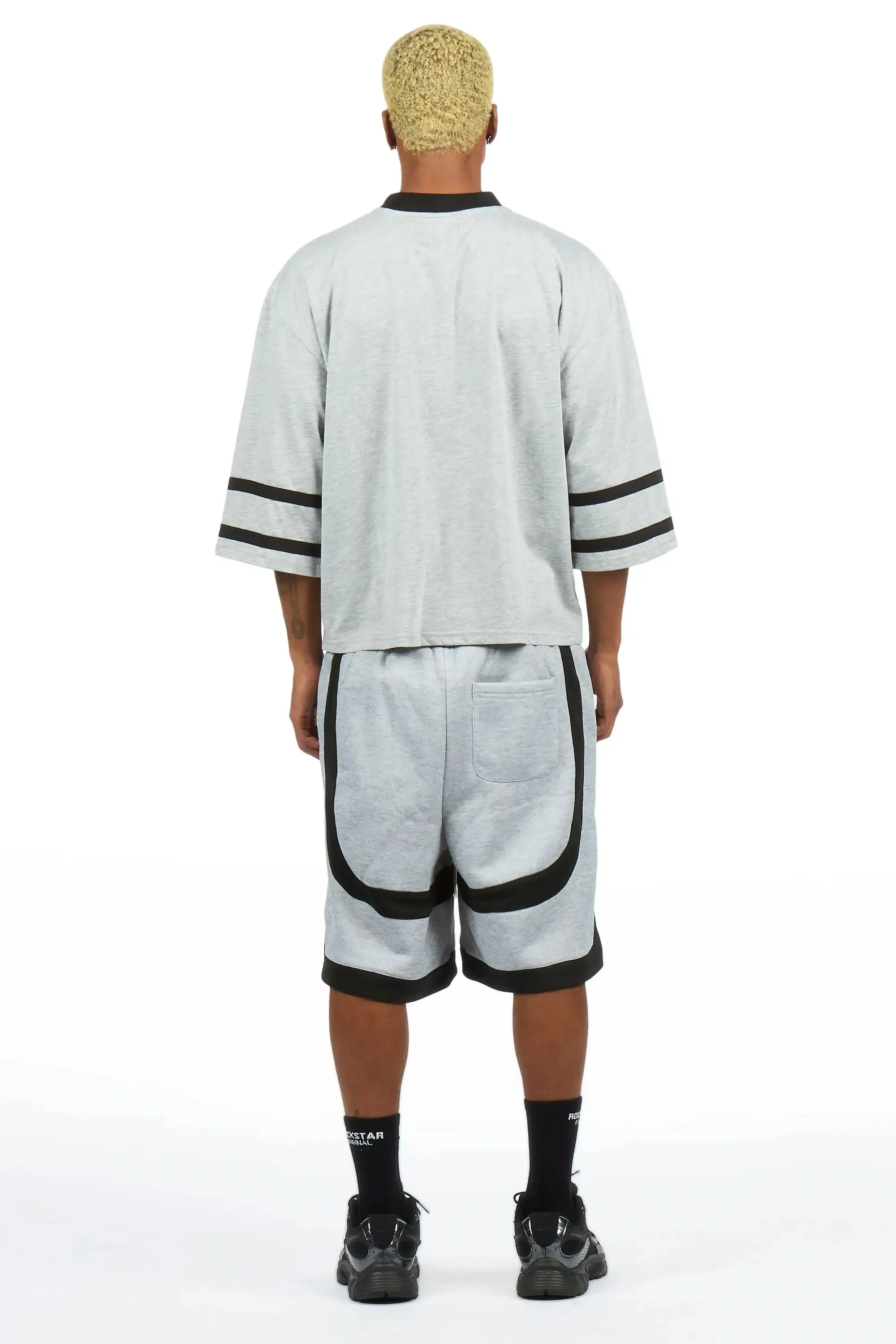 Redford Heather Grey T-Shirt/Double Waisted Short Set sold by Rockstar Original product image thumbnail 4