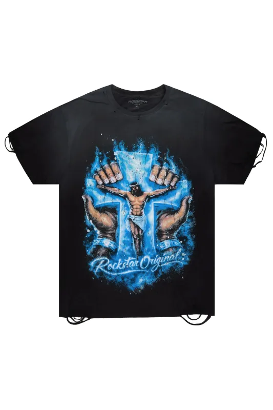 Cee Black Oversized Graphic T-Shirt made by Rockstar Original