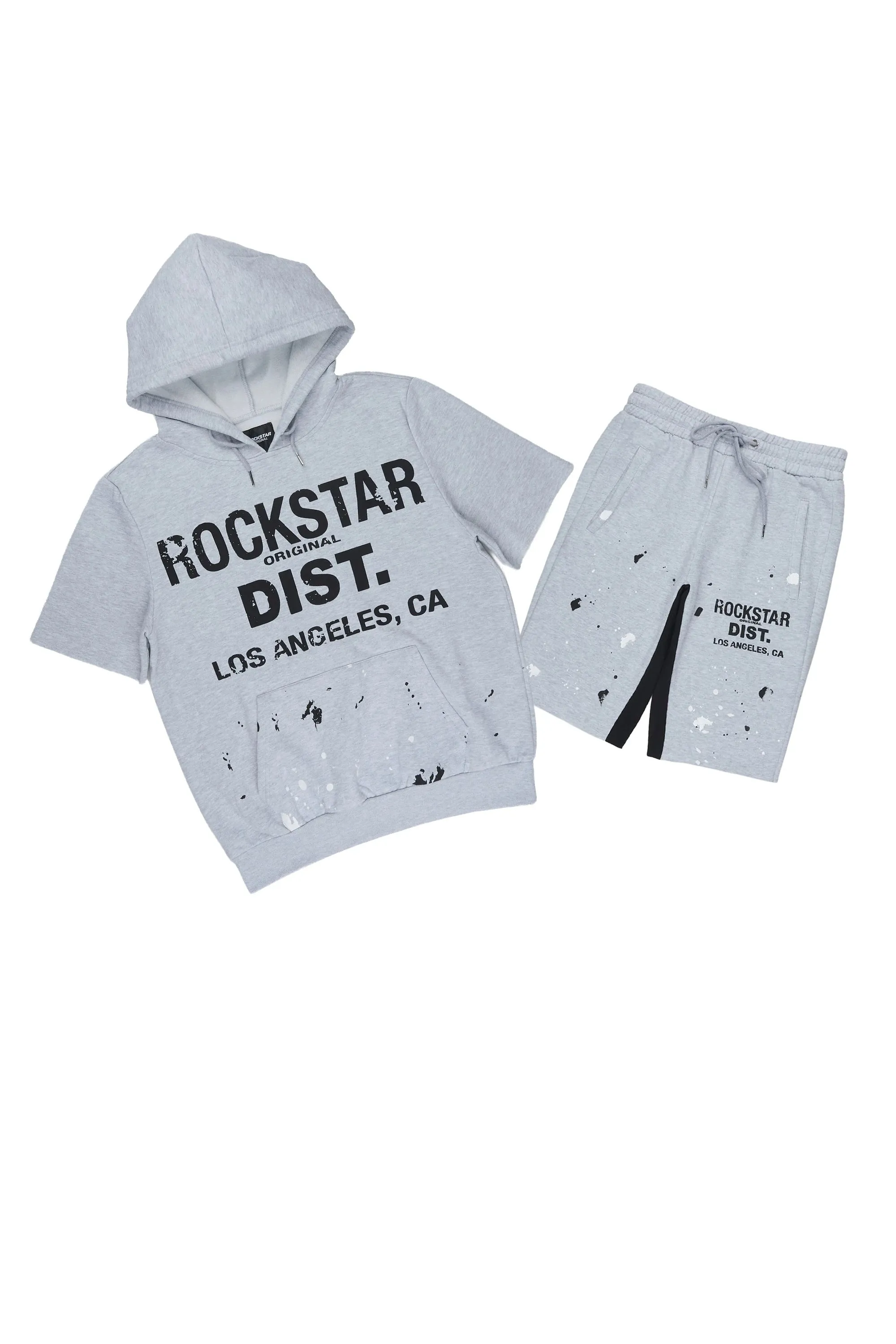 Scottie Heather Grey Cut Sleeve Hoodie Short Set sold by Rockstar Original