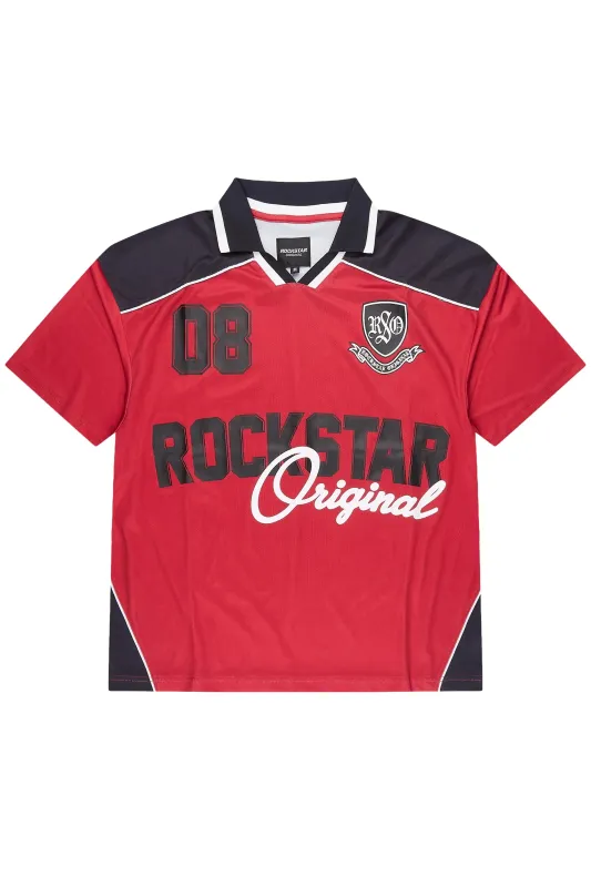 Roche Red World Soccer Inspired Graphic Jersey made by Rockstar Original