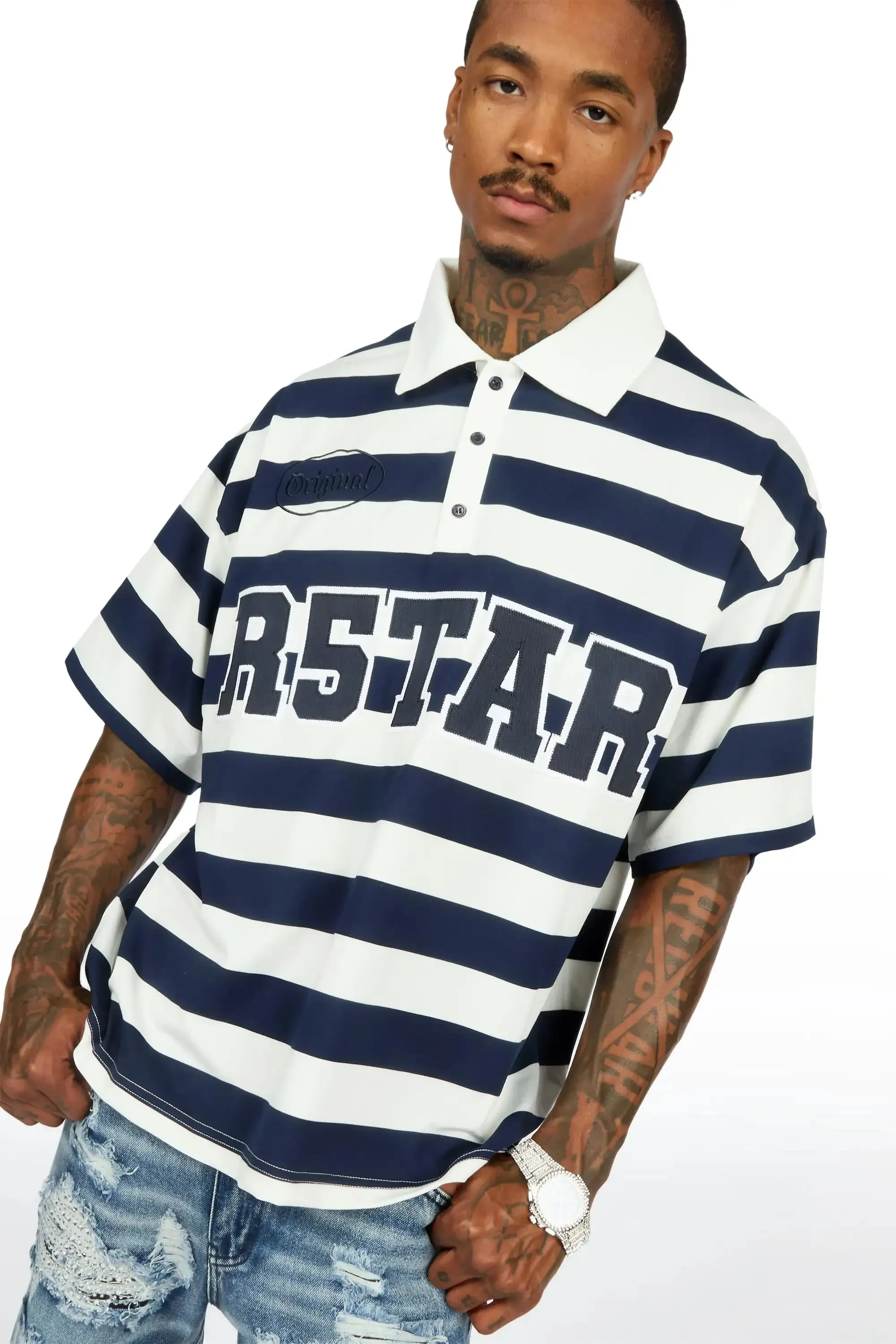 Fintan Navy Polo Shirt sold by Rockstar Original product image thumbnail 2