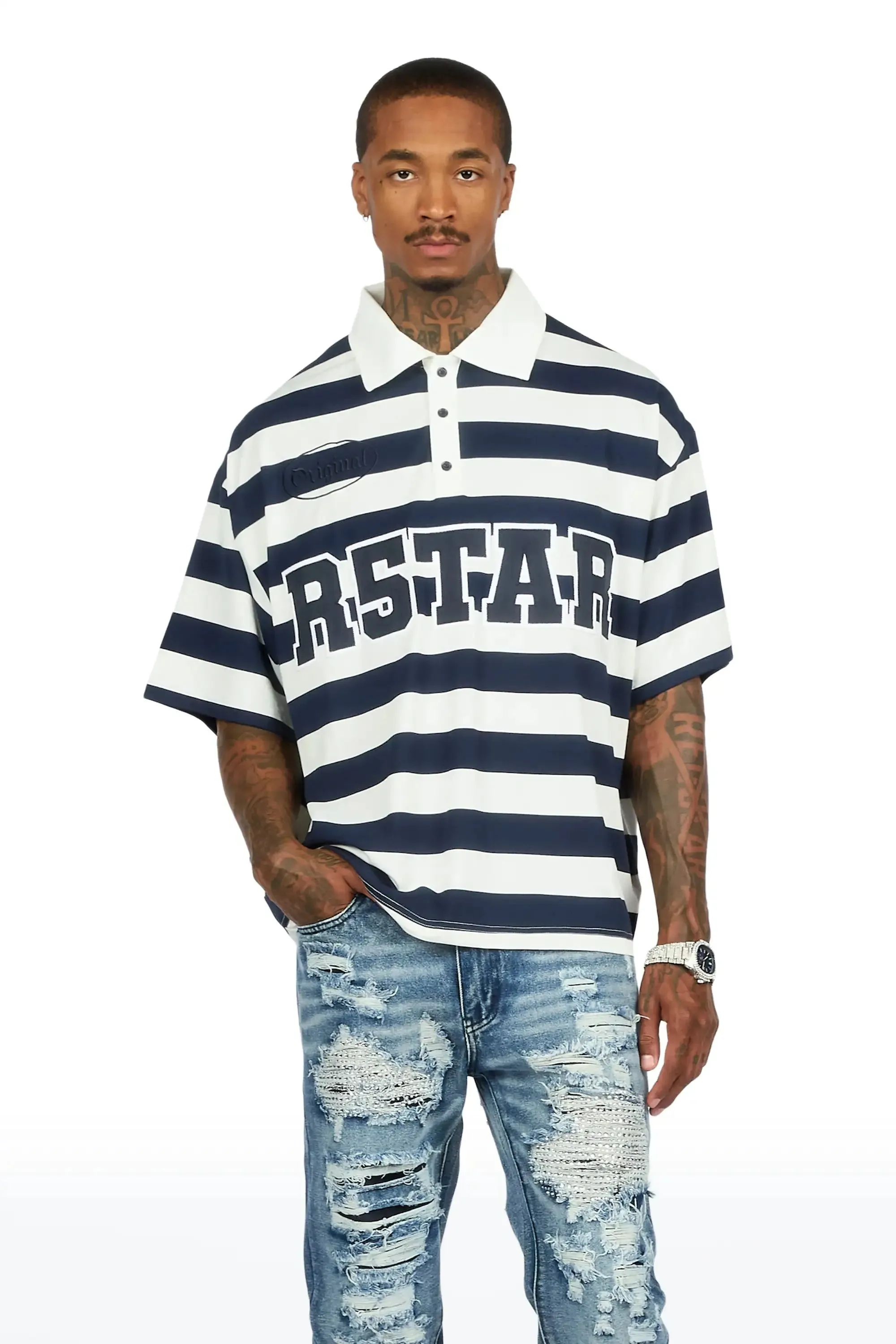 Fintan Navy Polo Shirt sold by Rockstar Original product image thumbnail 4