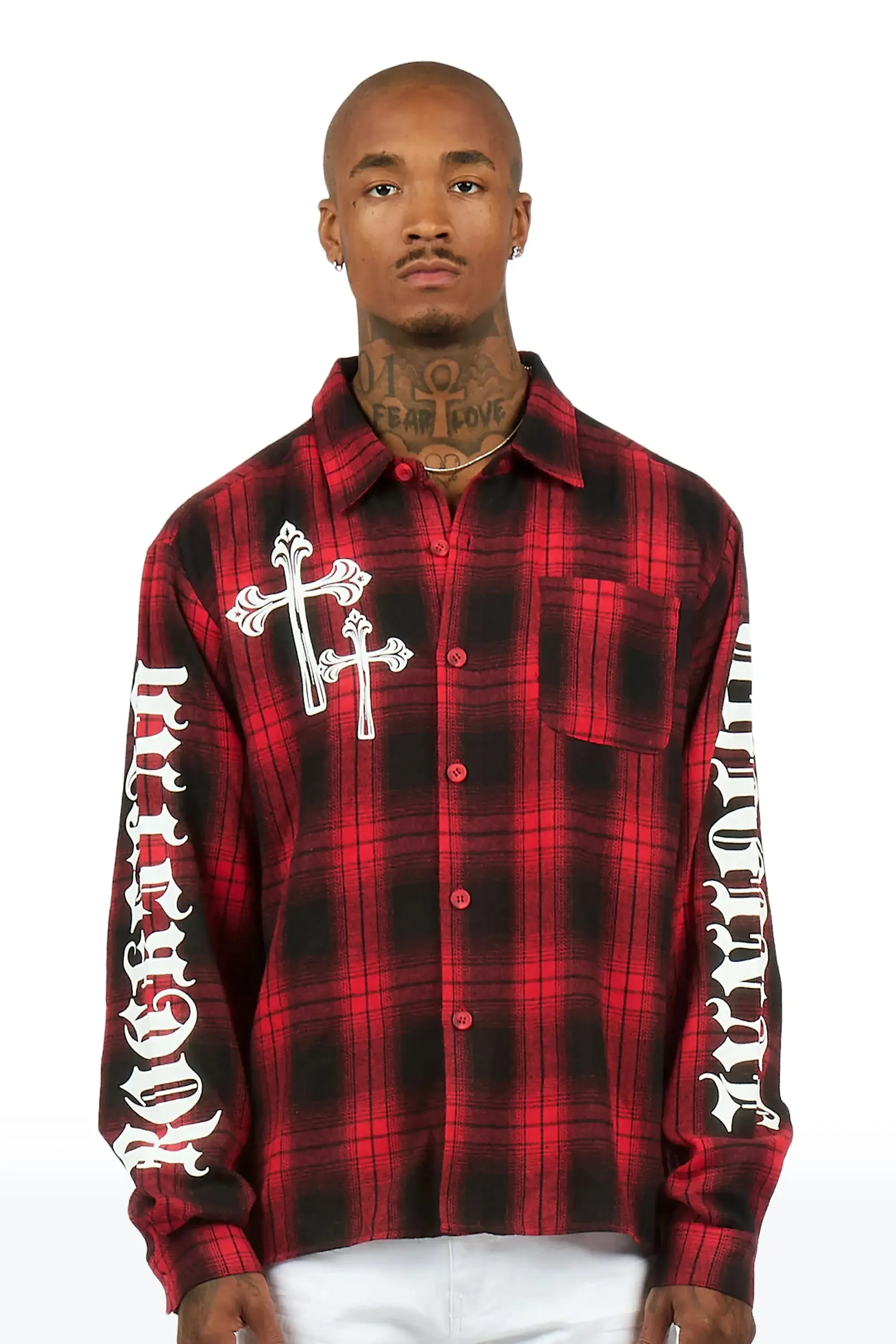 Helder Red Flannel Long Sleeve Shirt sold by Rockstar Original product image thumbnail 3