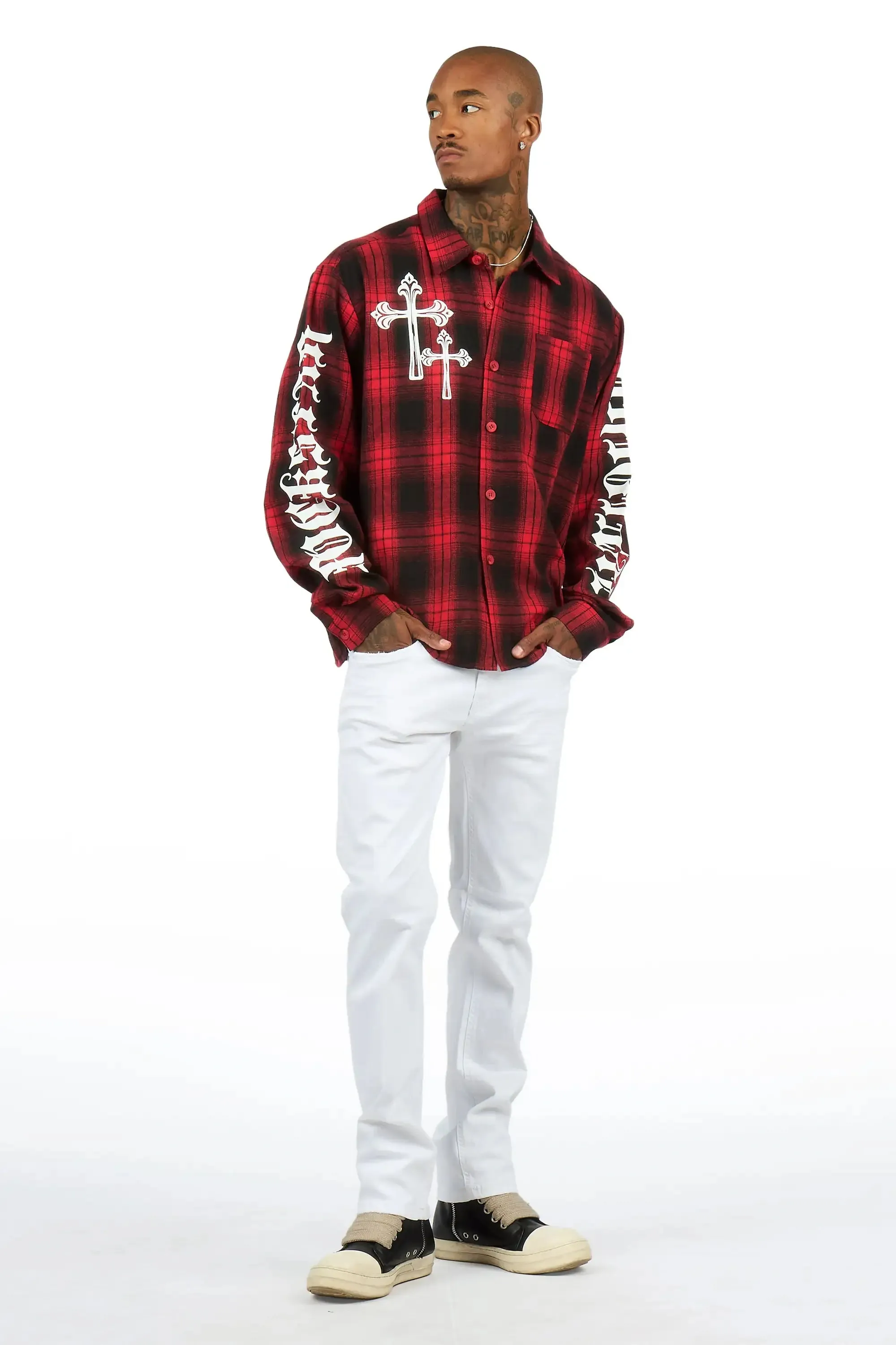 Helder Red Flannel Long Sleeve Shirt sold by Rockstar Original product image thumbnail 2
