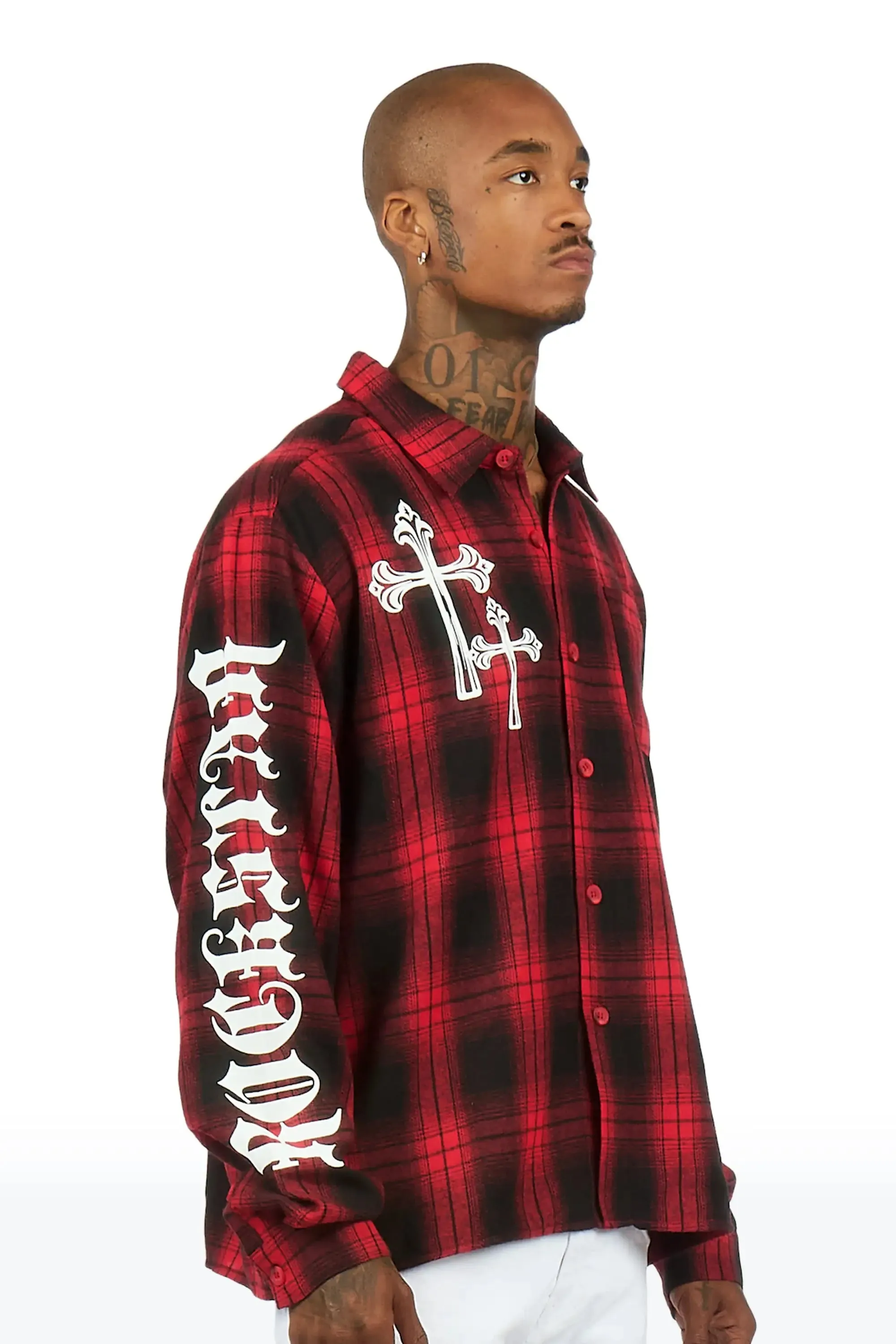 Helder Red Flannel Long Sleeve Shirt sold by Rockstar Original product image thumbnail 4