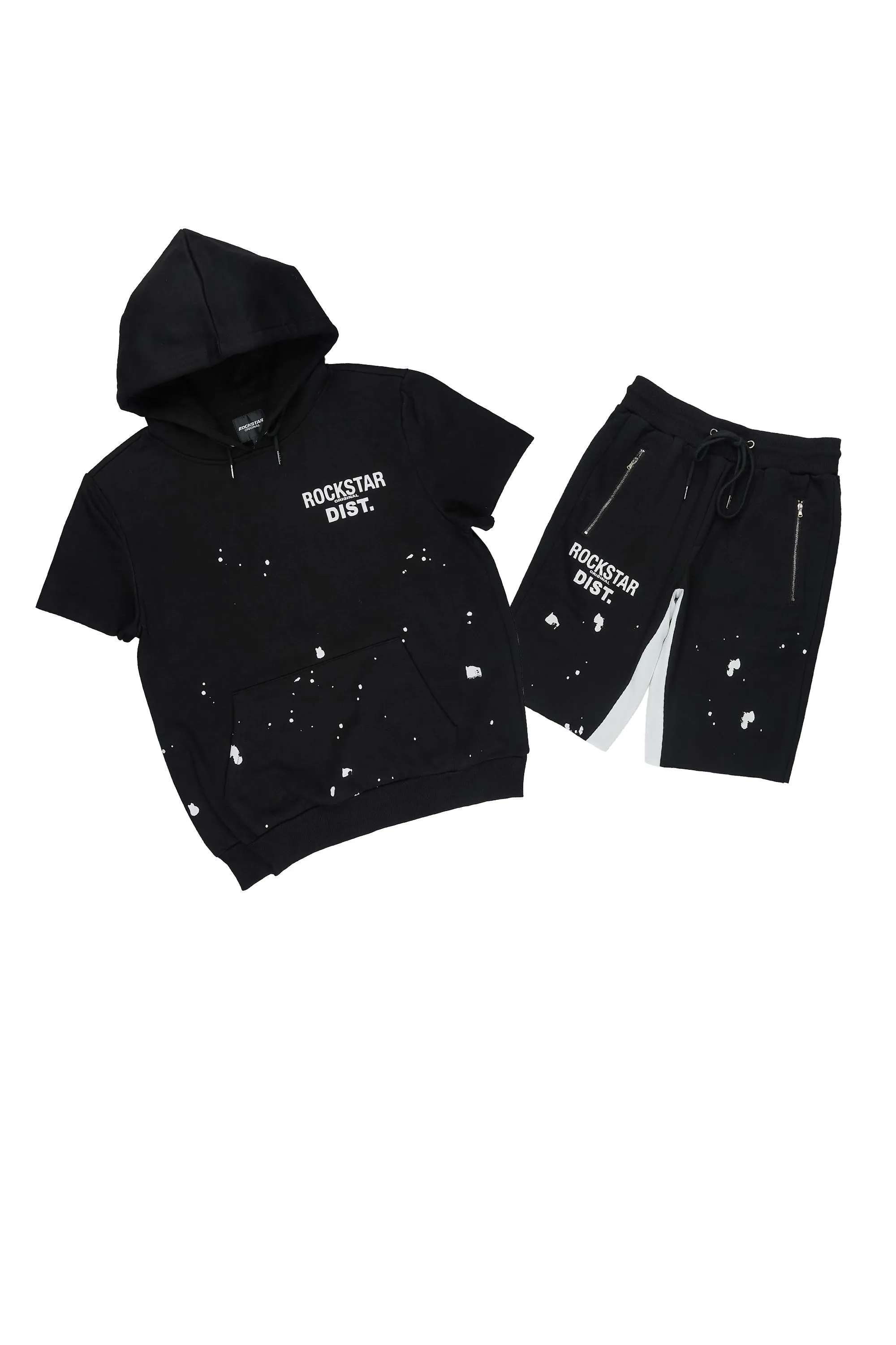 Raffer 3.0 Black Cut Sleeve Hoodie Short Set sold by Rockstar Original