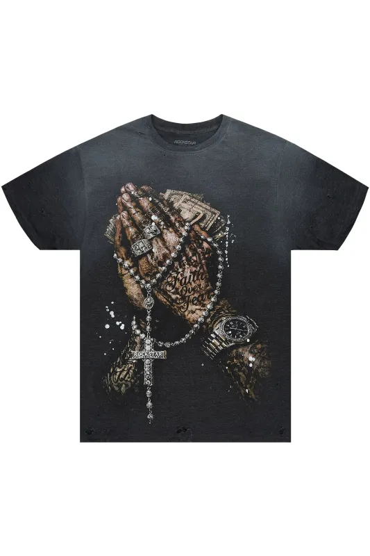 Moxley Charcoal Oversized Graphic T-Shirt made by Rockstar Original