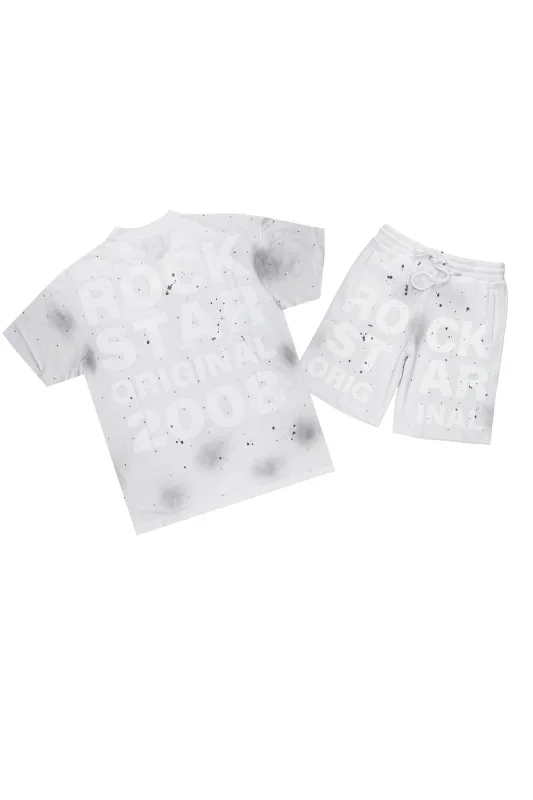 Eliso White T-Shirt/Short Set made by Rockstar Original