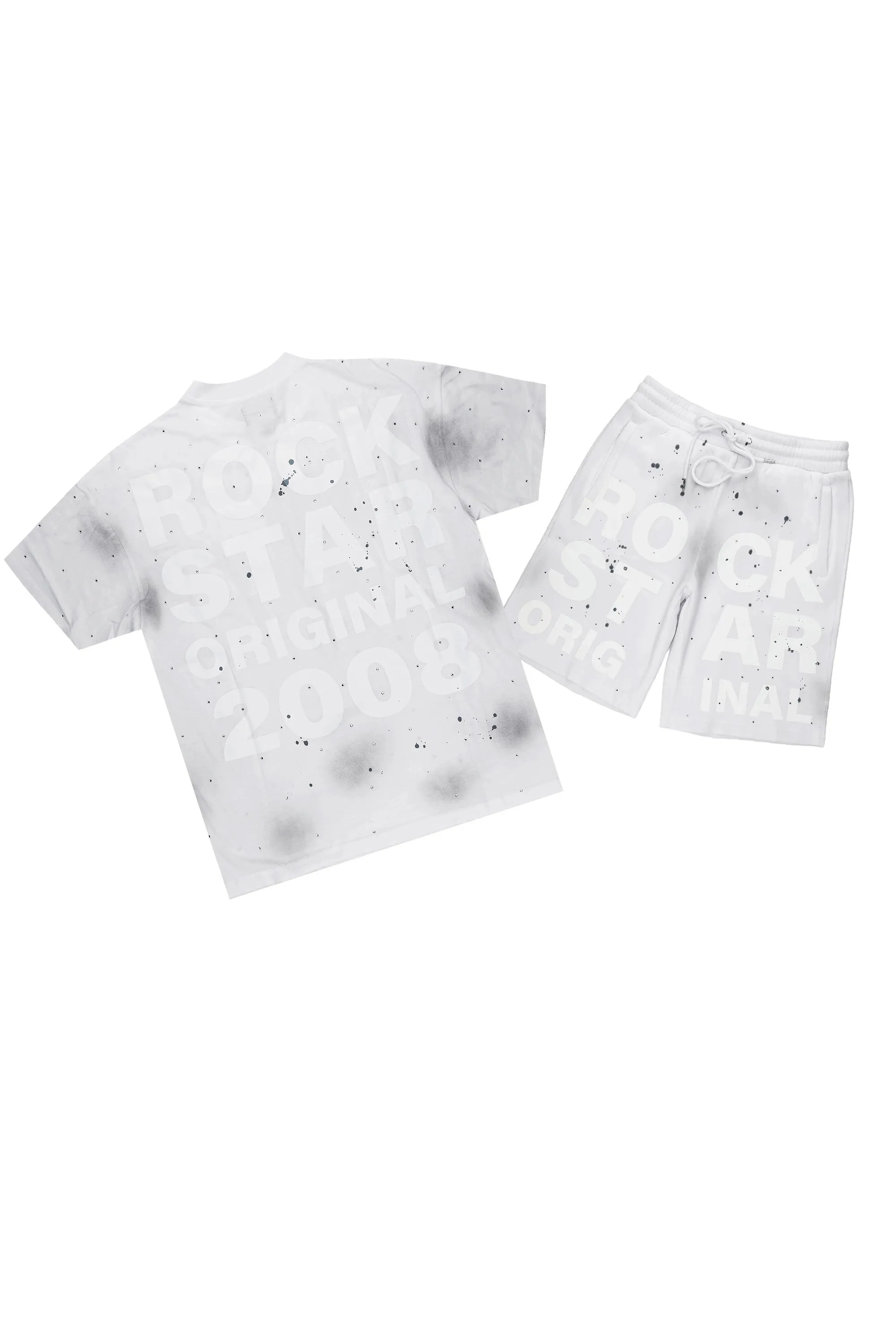 Eliso White T-Shirt/Short Set sold by Rockstar Original
