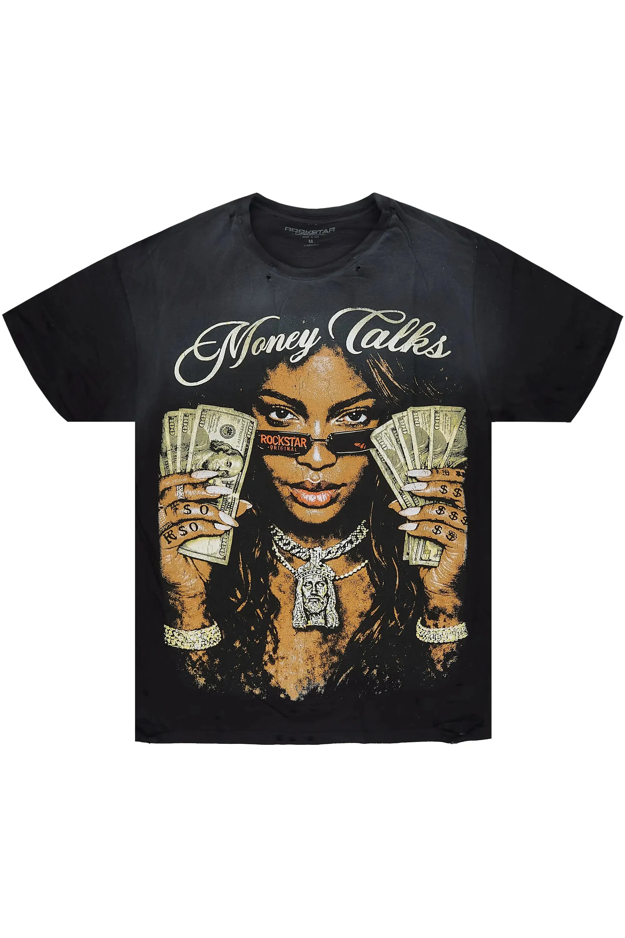 Cym Black Oversized Graphic T-Shirt sold by Rockstar Original