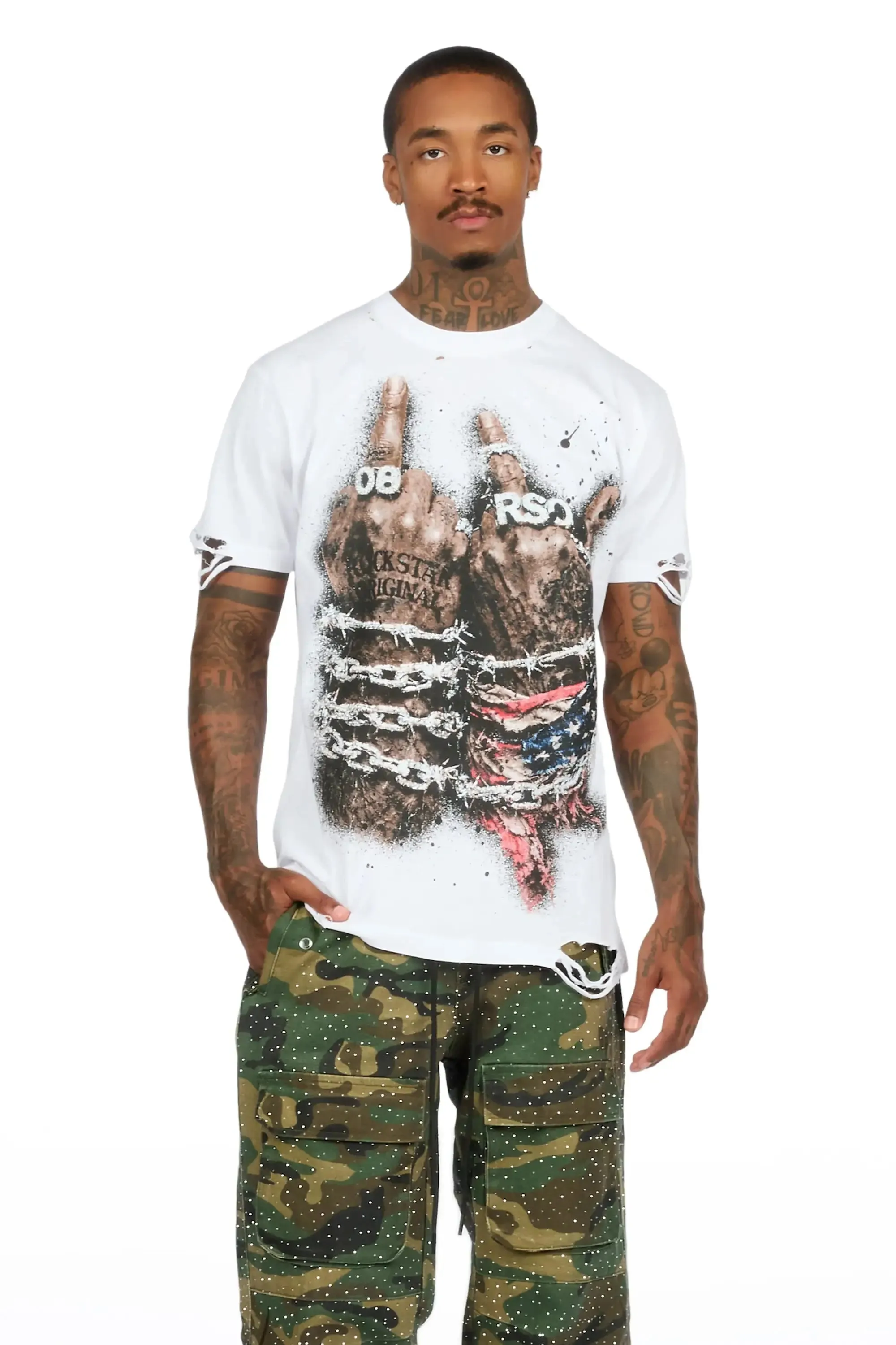 Melo White Oversized Graphic T-Shirt sold by Rockstar Original product image thumbnail 2