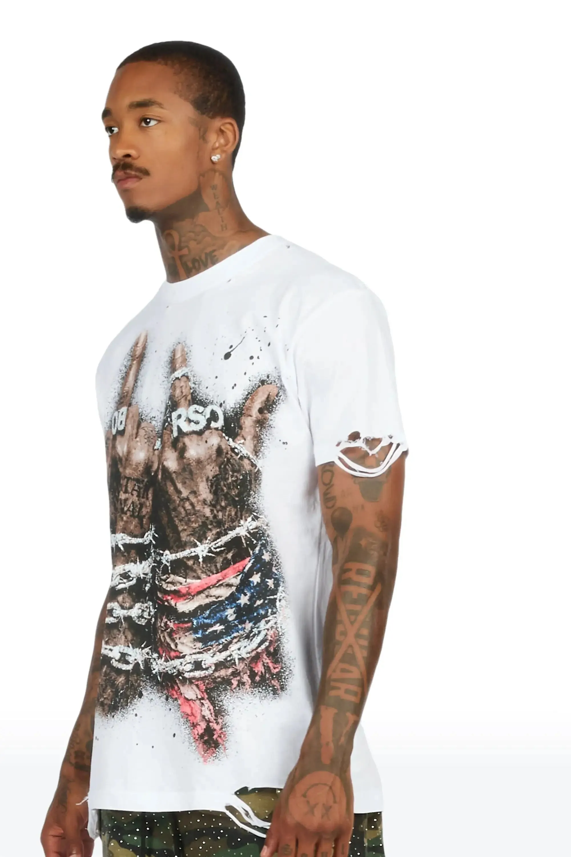 Melo White Oversized Graphic T-Shirt sold by Rockstar Original product image thumbnail 5