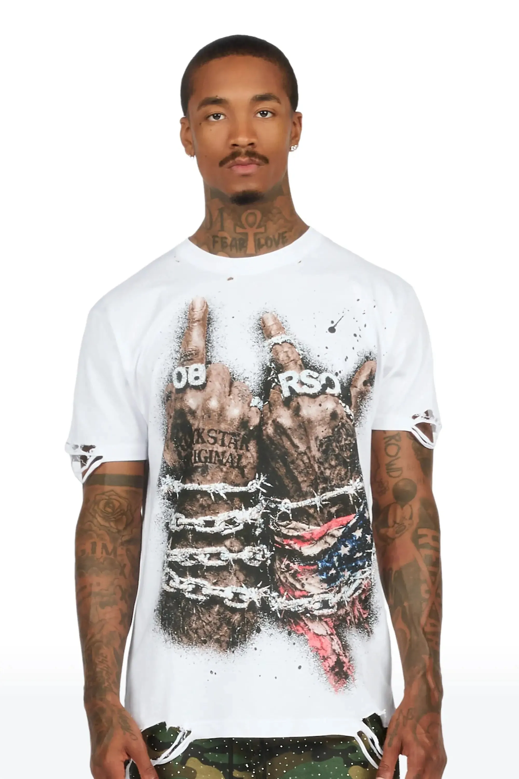 Melo White Oversized Graphic T-Shirt sold by Rockstar Original product image thumbnail 3