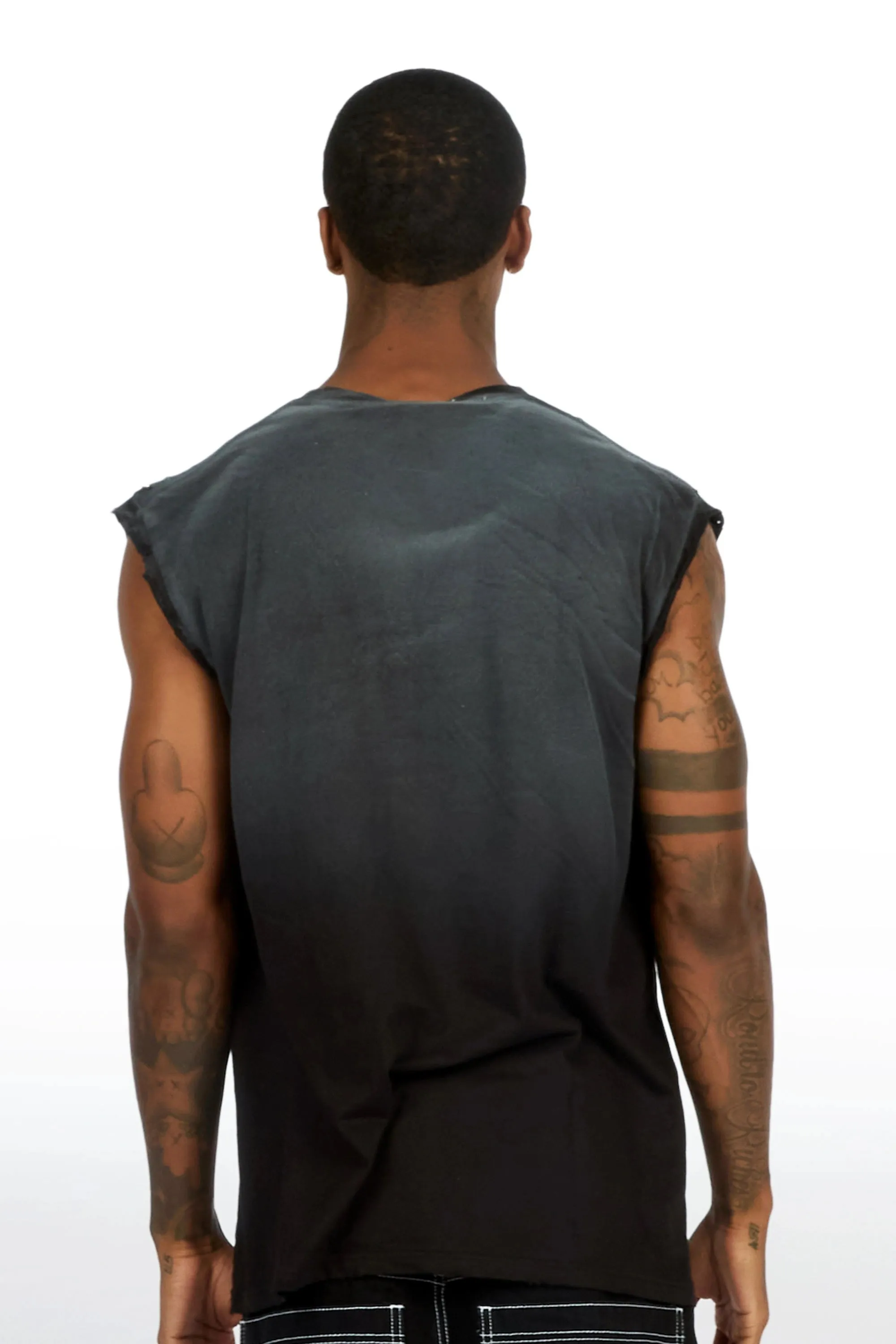 Elmore Black Oversized Cut Off T-Shirt sold by Rockstar Original product image thumbnail 4