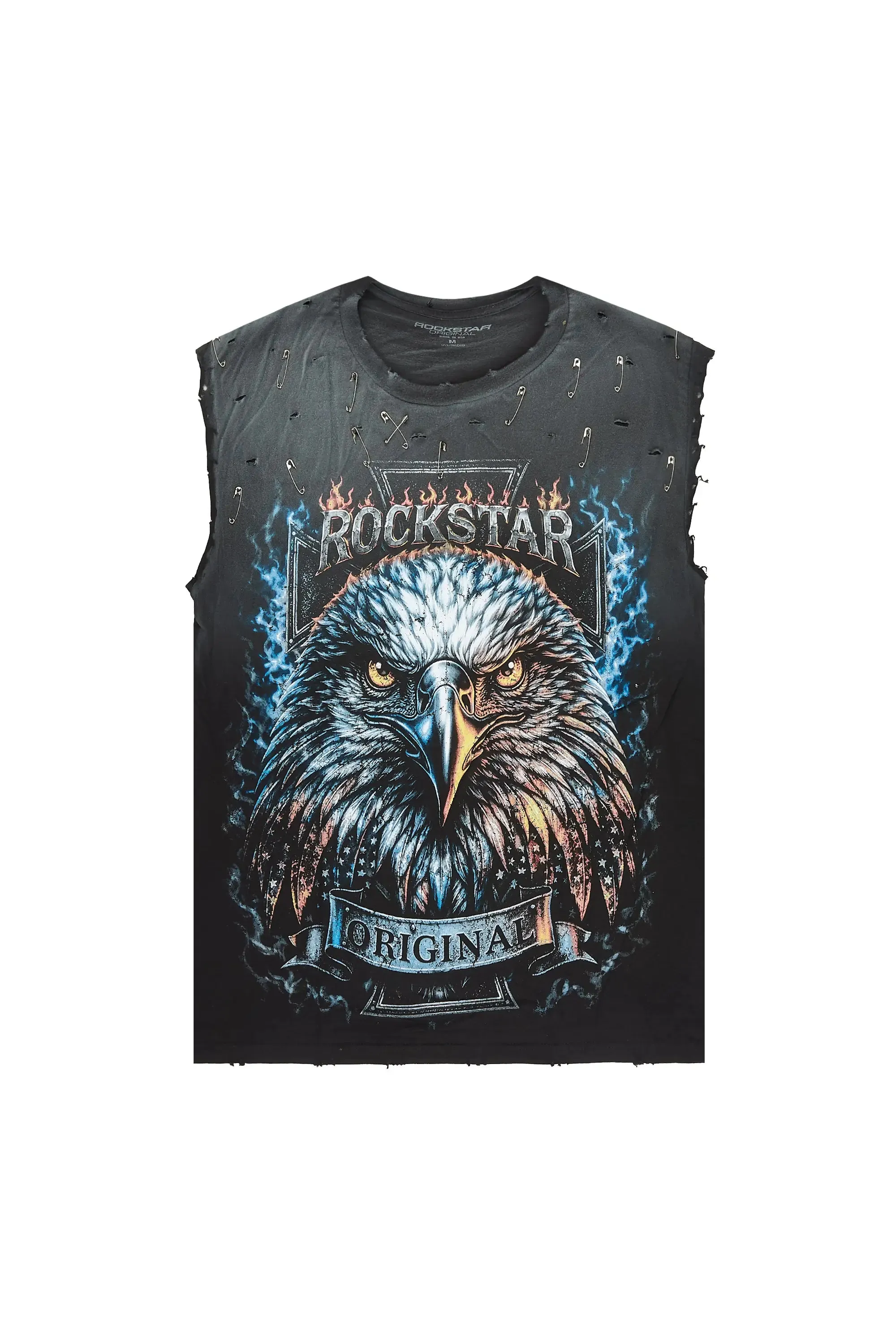 Elmore Black Oversized Cut Off T-Shirt sold by Rockstar Original