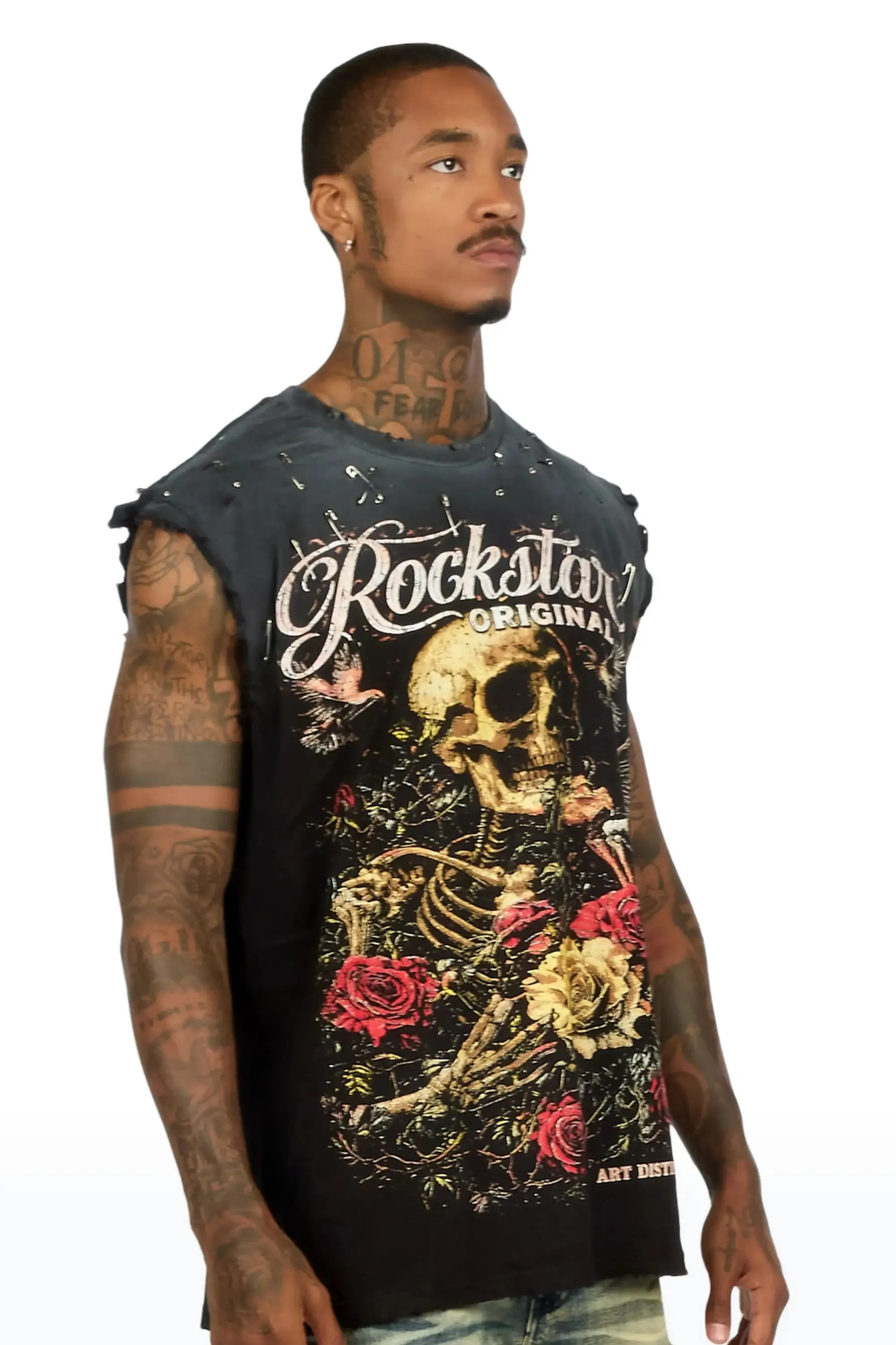 Malette Black Oversized Cut Off T-Shirt sold by Rockstar Original product image thumbnail 3
